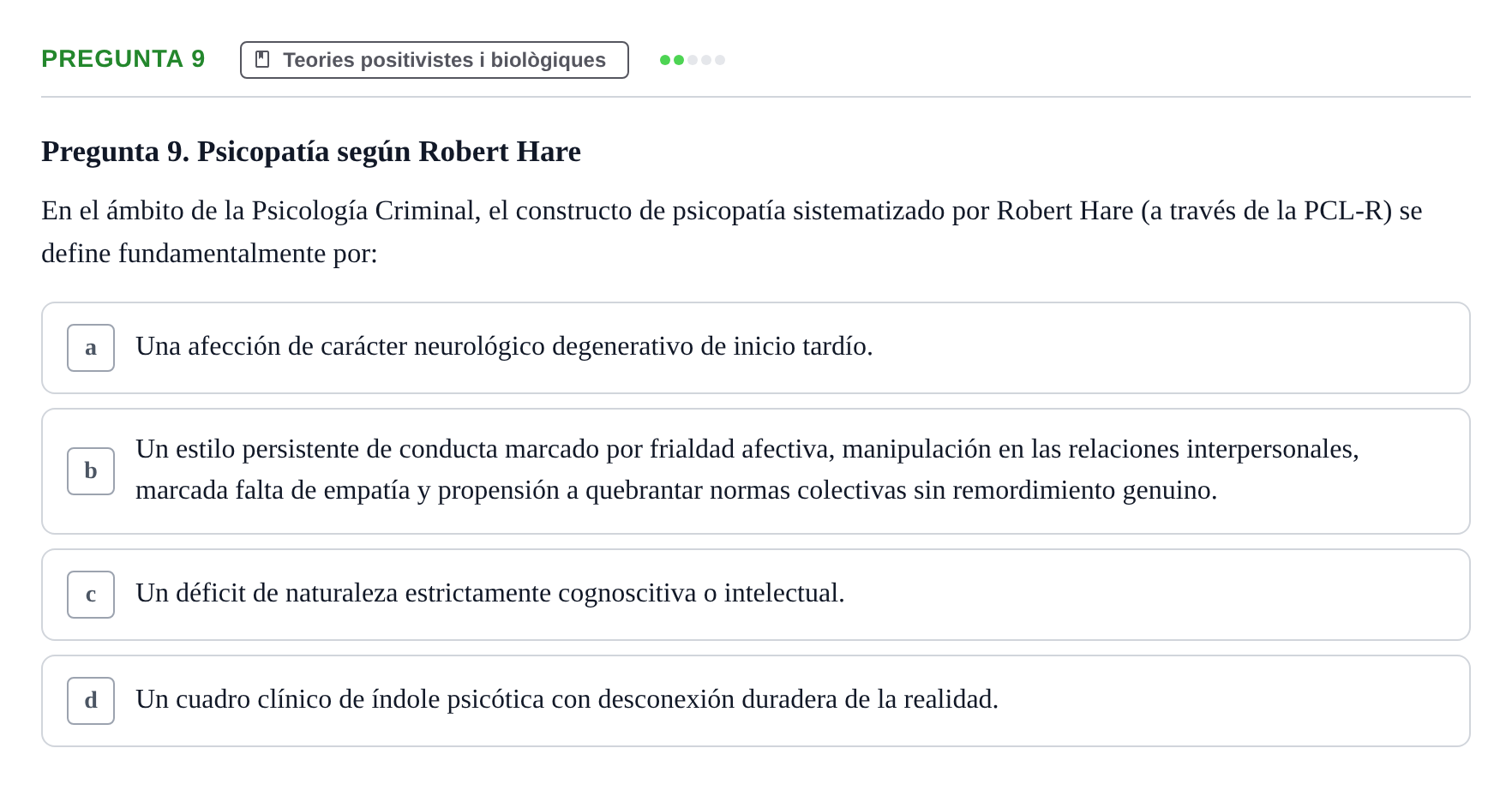 Enunciado: Pregunta 9