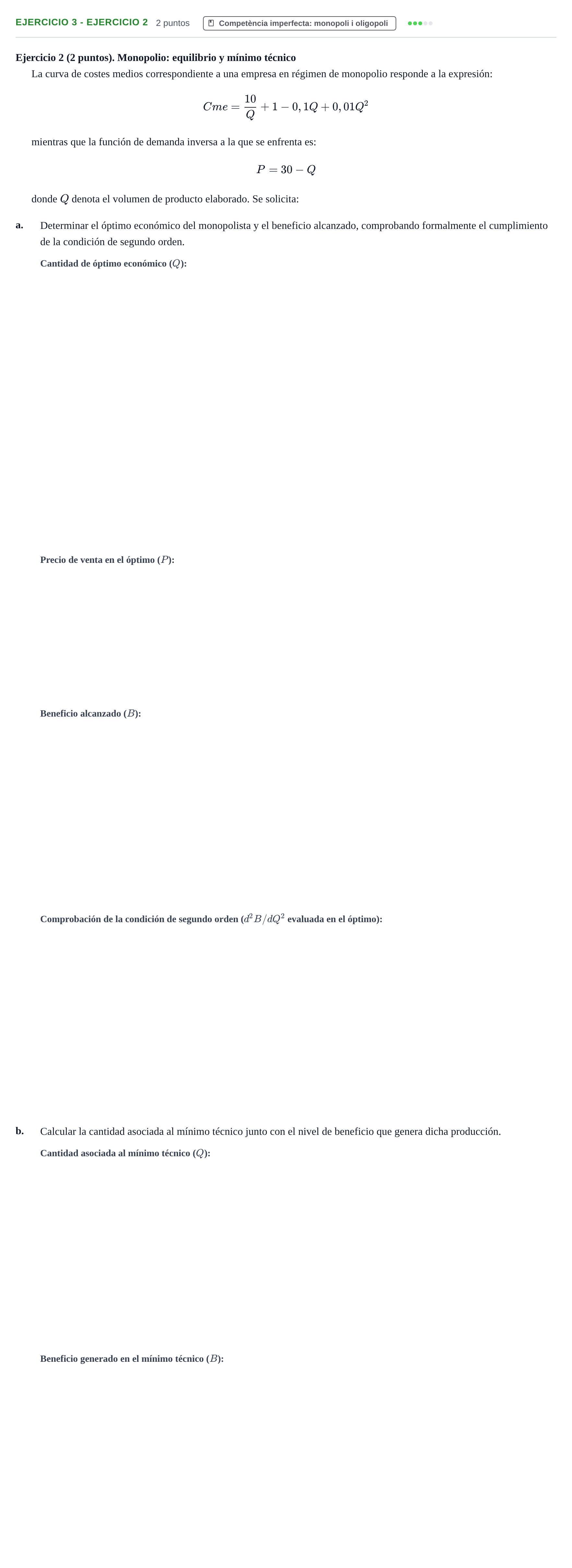 Enunciado: Ejercicio 3 - Ejercicio 2 · Organització i Gestió d'Empreses UAB 2022