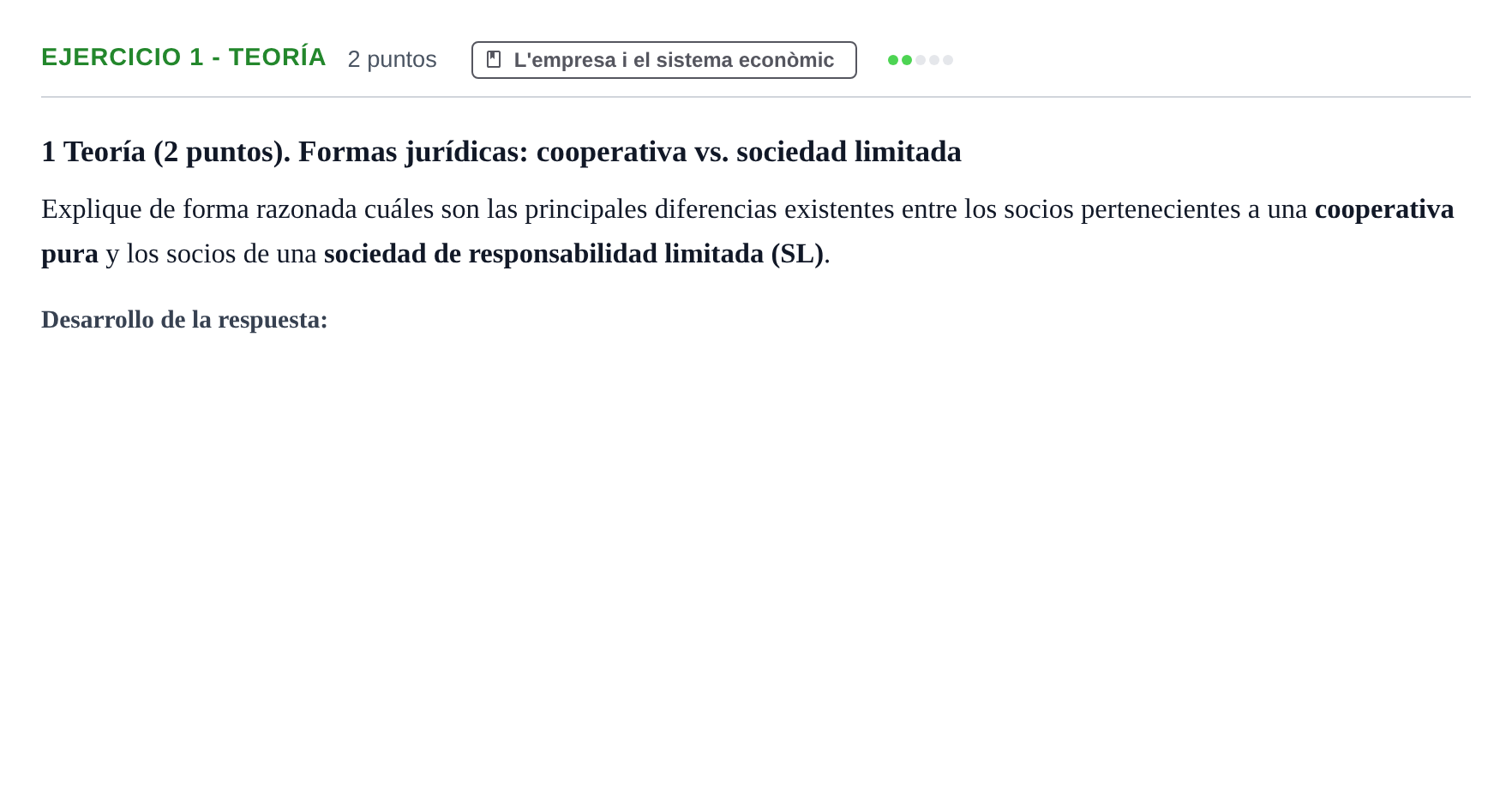 Enunciado: Ejercicio 1 - Teoría · Organització i Gestió d'Empreses UAB 2022