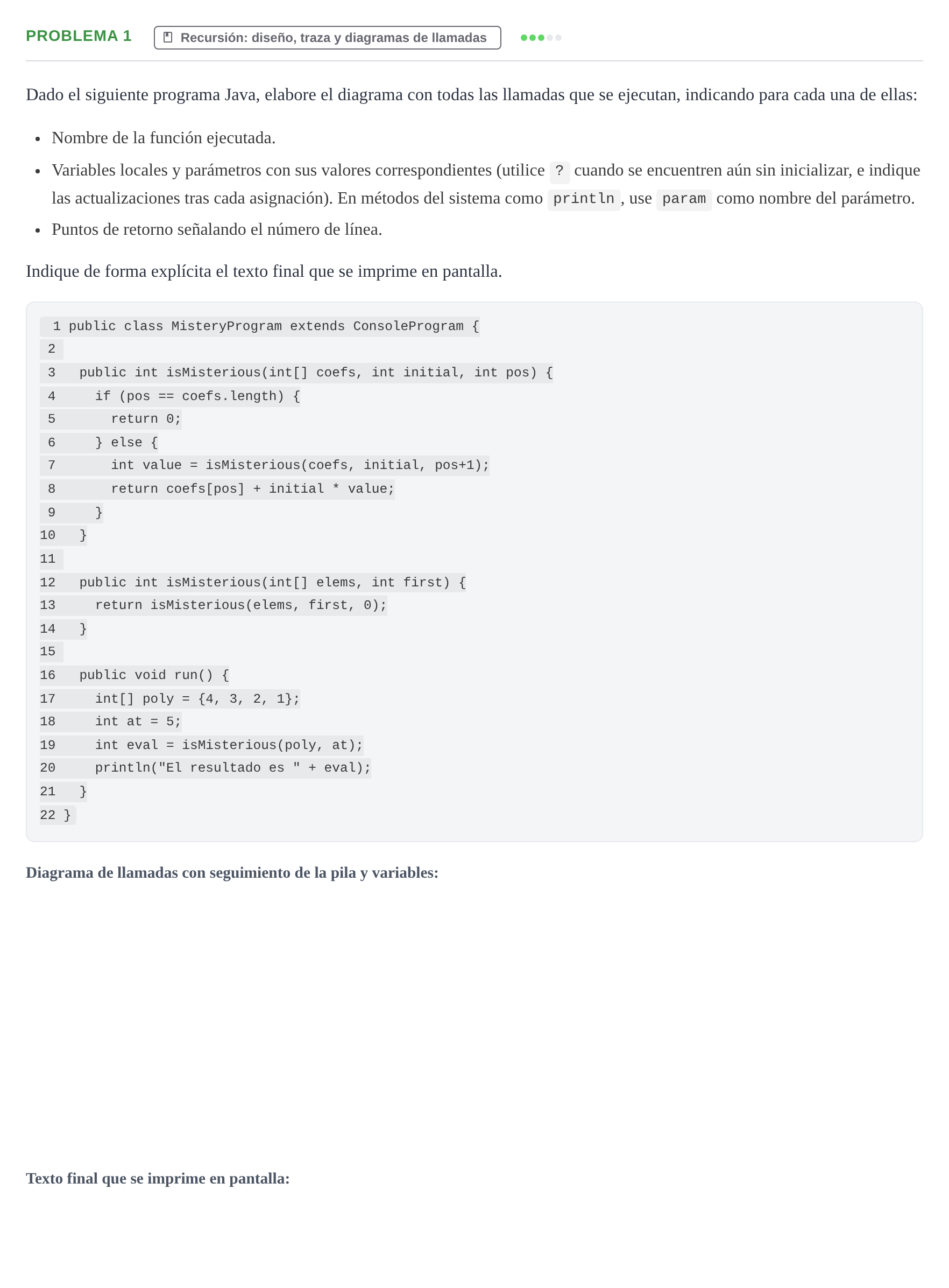 Enunciado: Problema 1 · Programació II UDL 2011