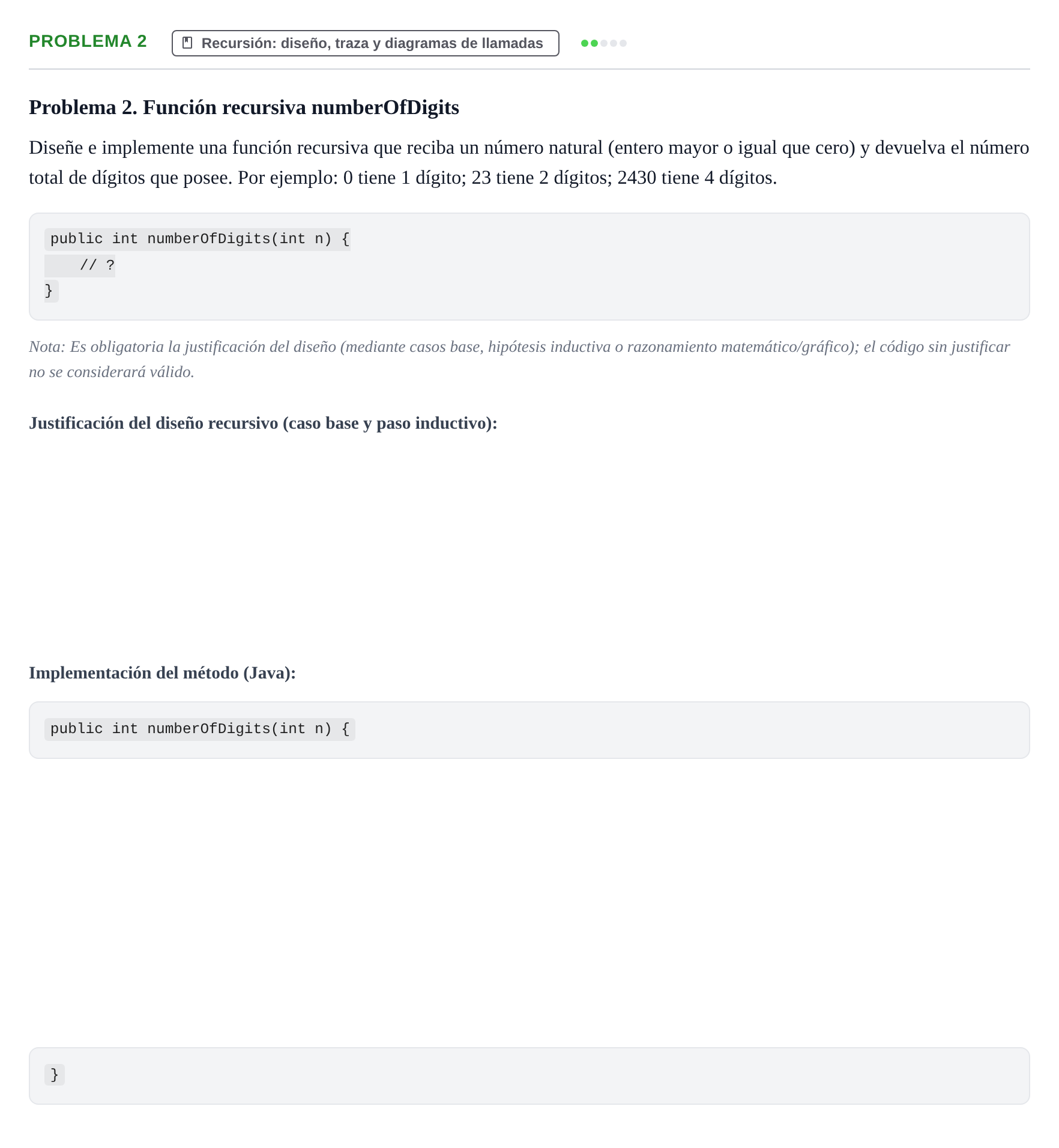 Enunciado: Problema 2 · Programació II UDL 2011