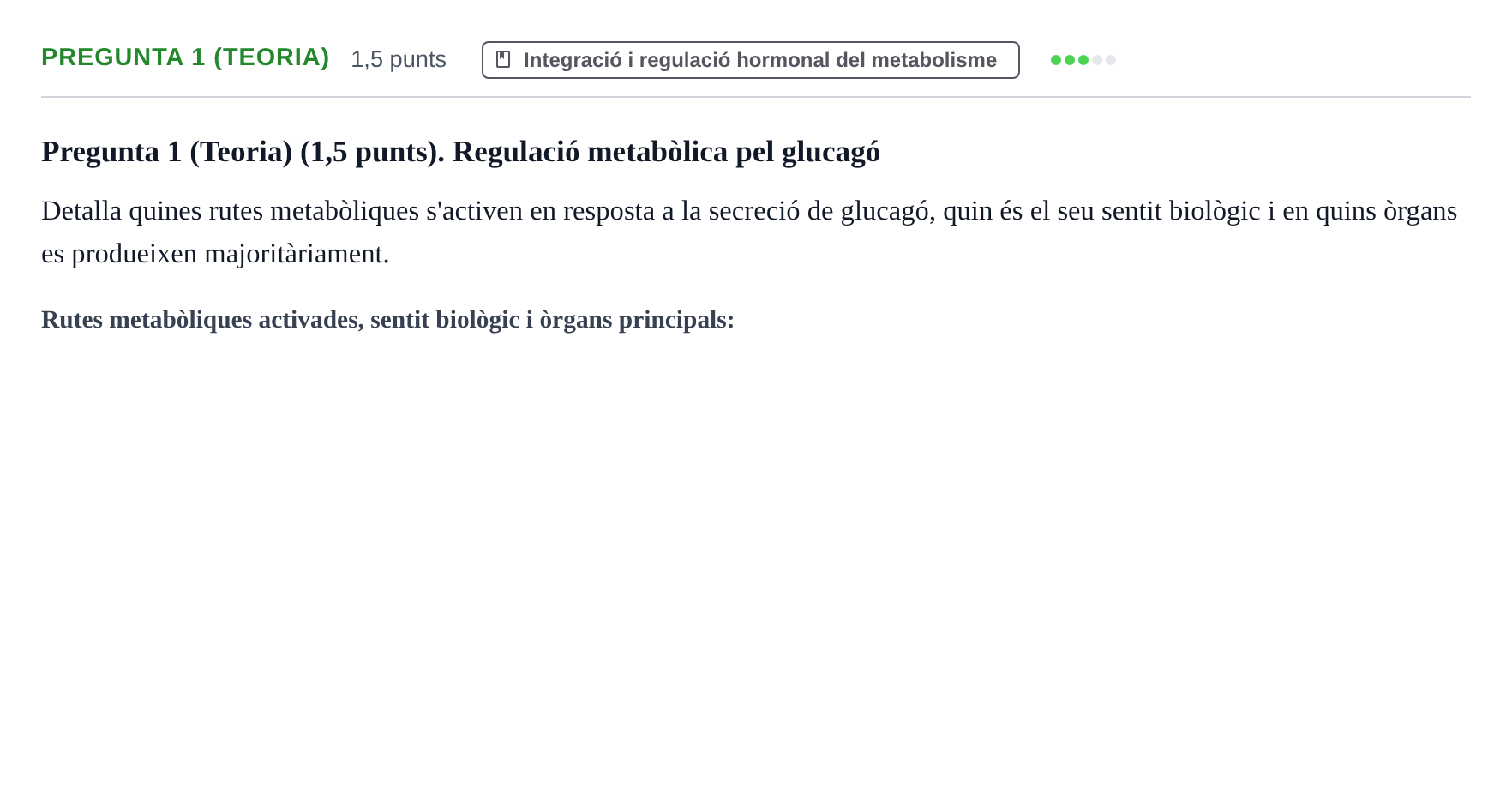 Enunciado: Pregunta 1 (Teoria) · Bioquímica UDL Exemples