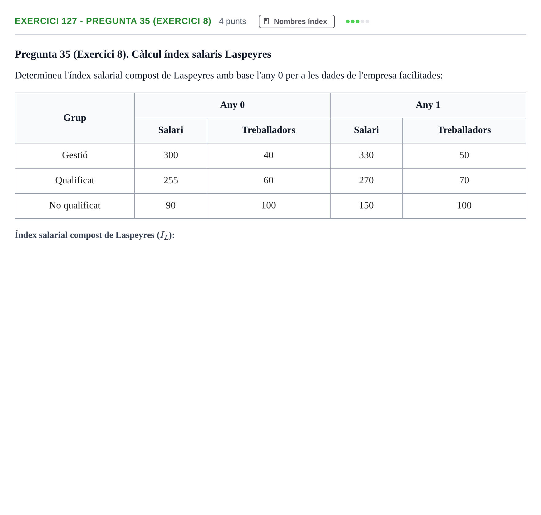 Enunciado: Ejercicio 127 - Pregunta 35 (Exercici 8) · Anàlisi de Dades UPF 2014