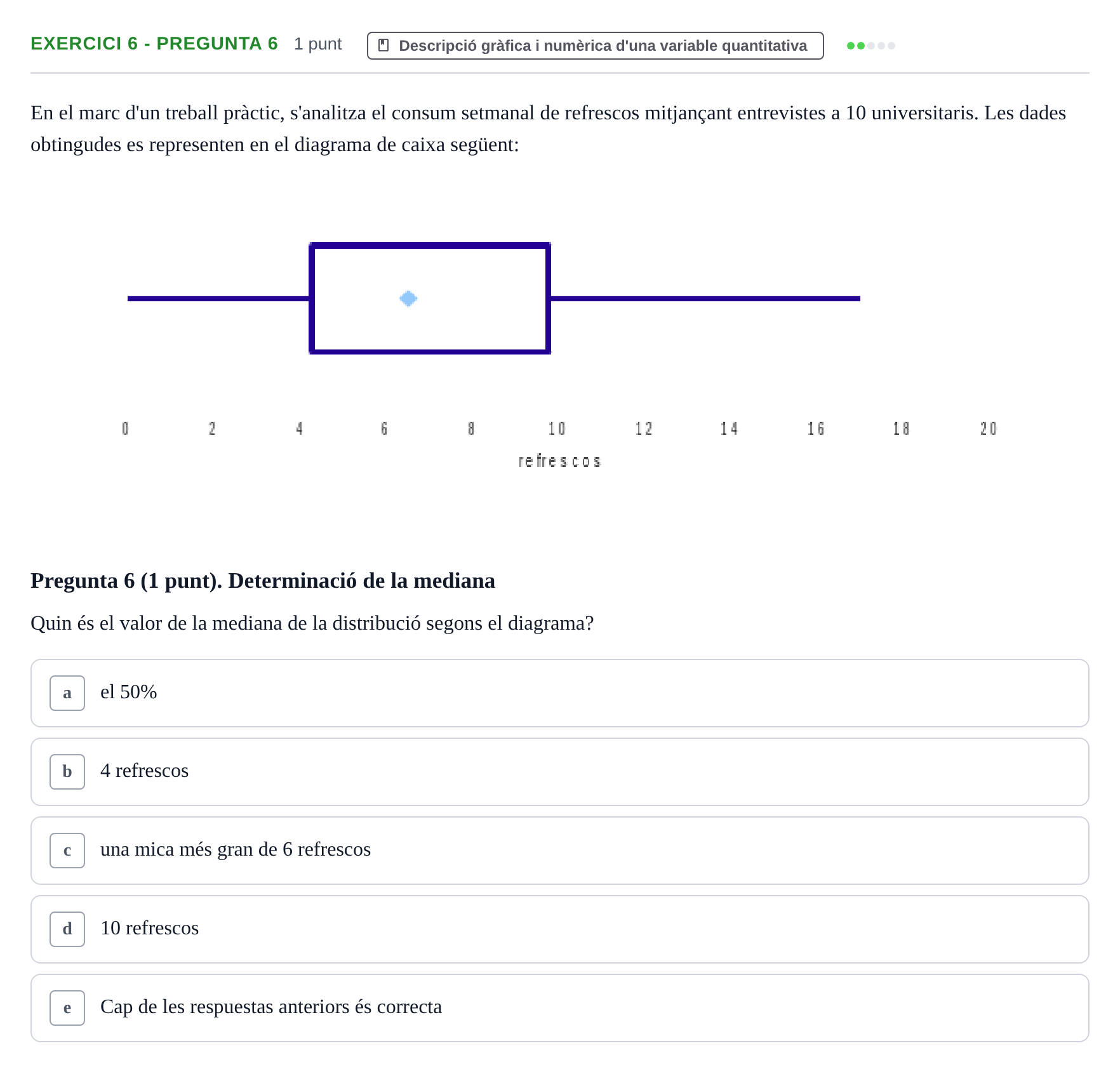 Enunciado: Ejercicio 6 - Pregunta 6 · Anàlisi de Dades UPF 2014