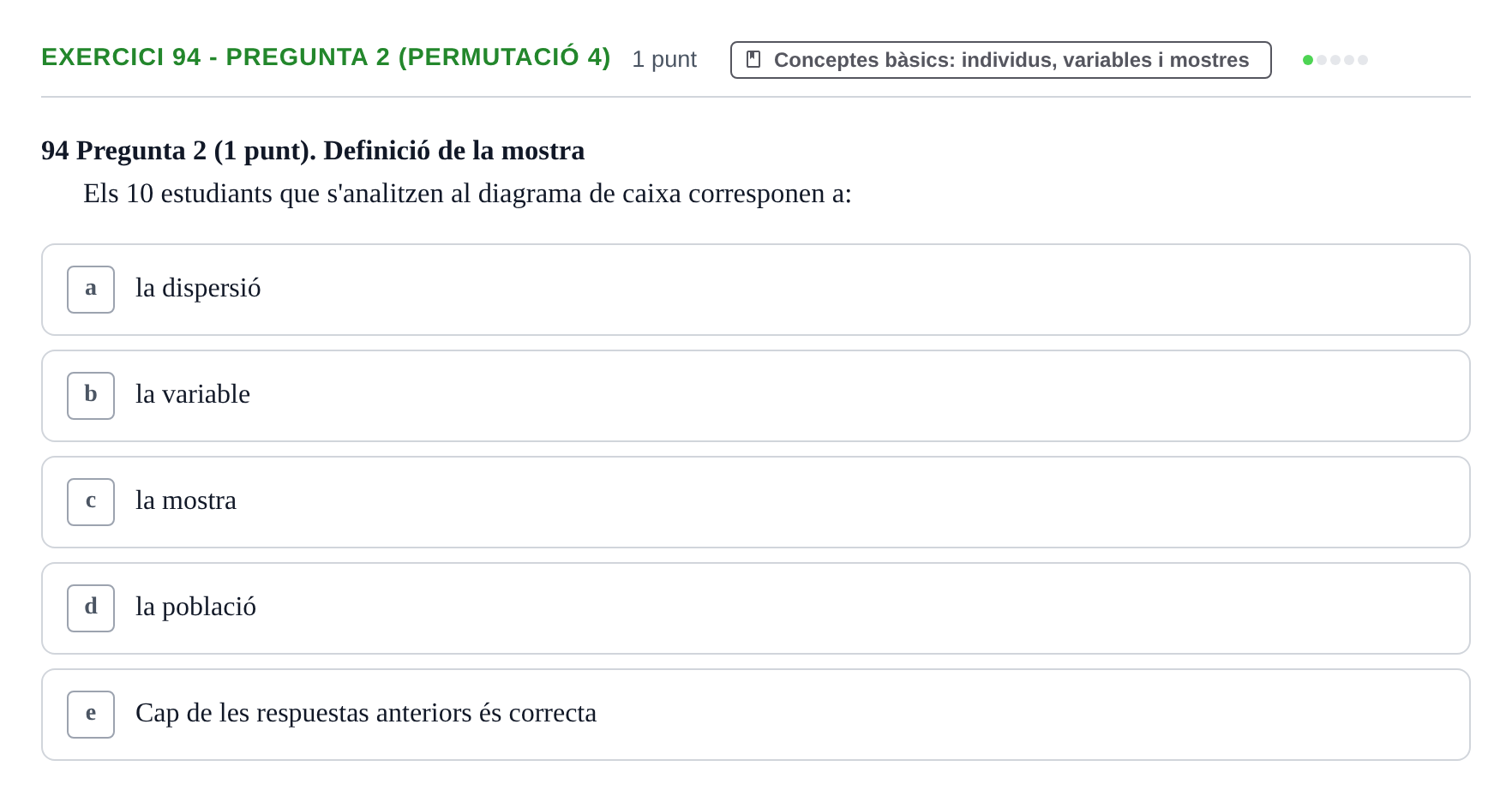 Enunciado: Ejercicio 94 - Pregunta 2 (Permutació 4) · Anàlisi de Dades UPF 2014