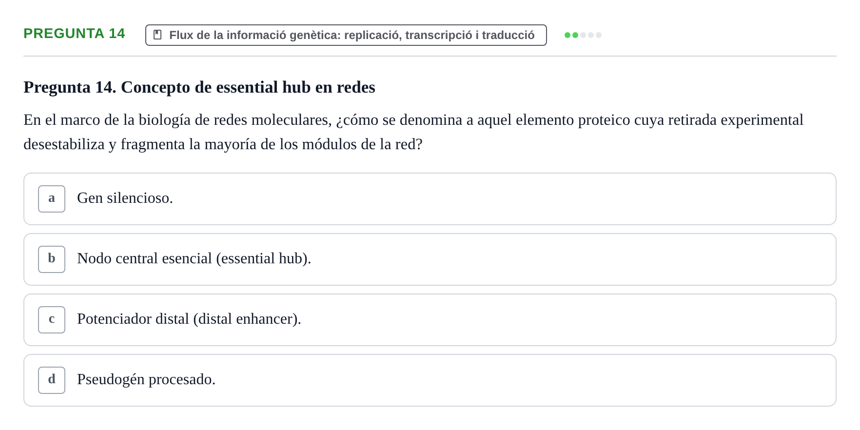 Enunciado: Pregunta 14