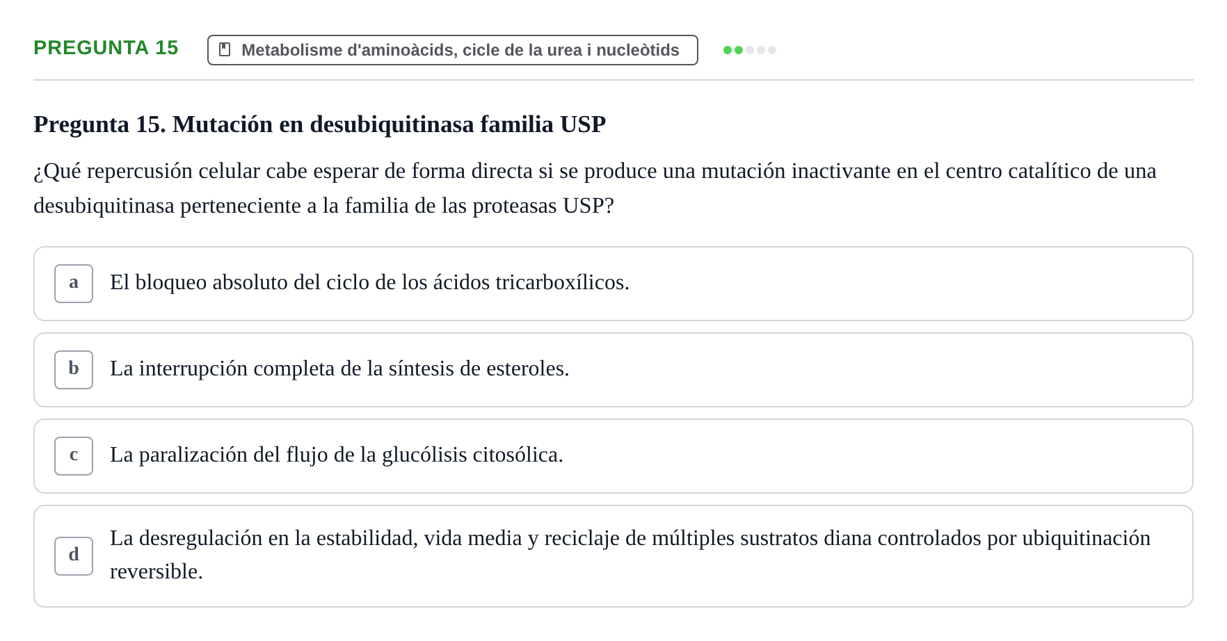 Enunciado: Pregunta 15