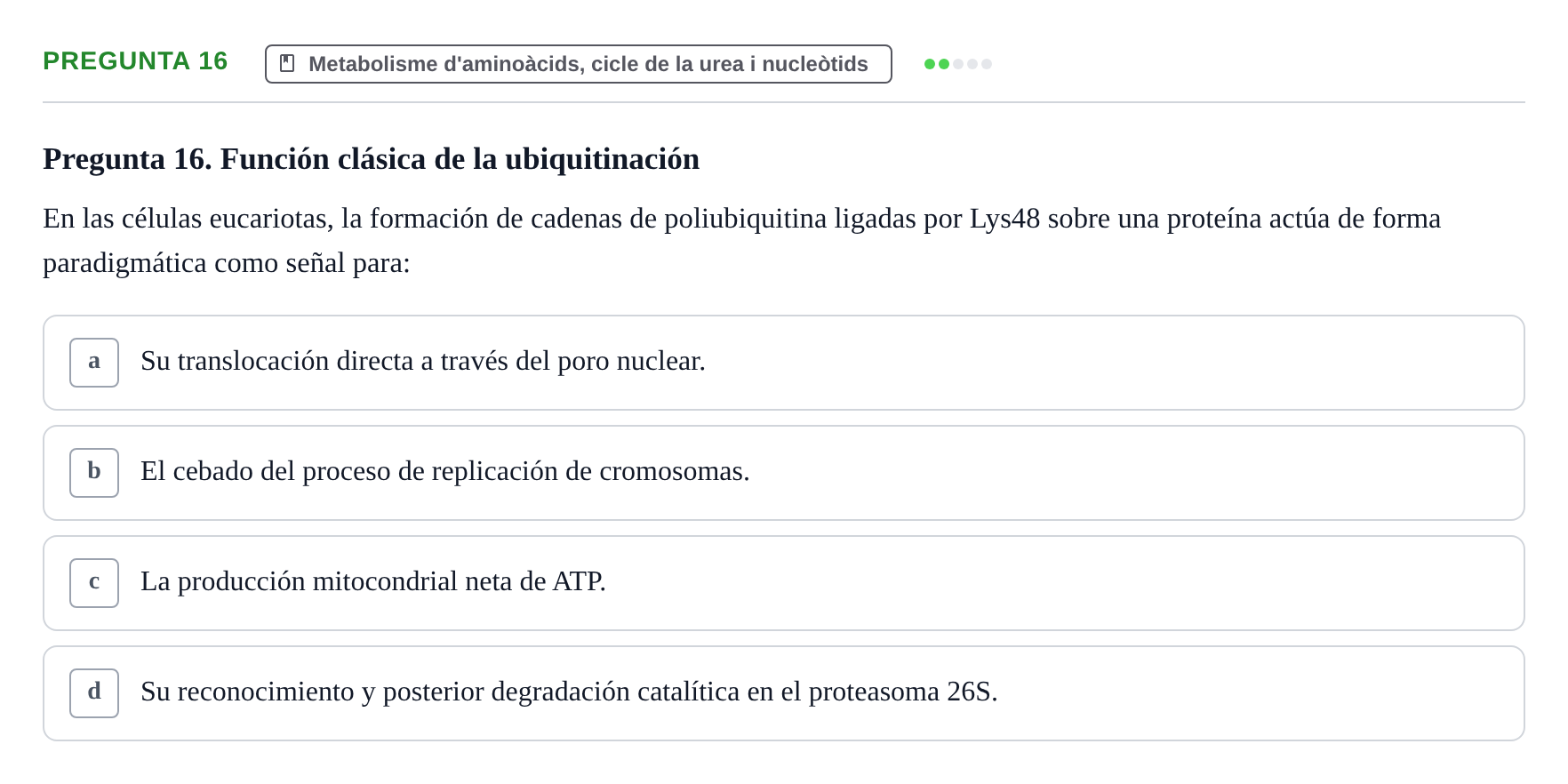Enunciado: Pregunta 16