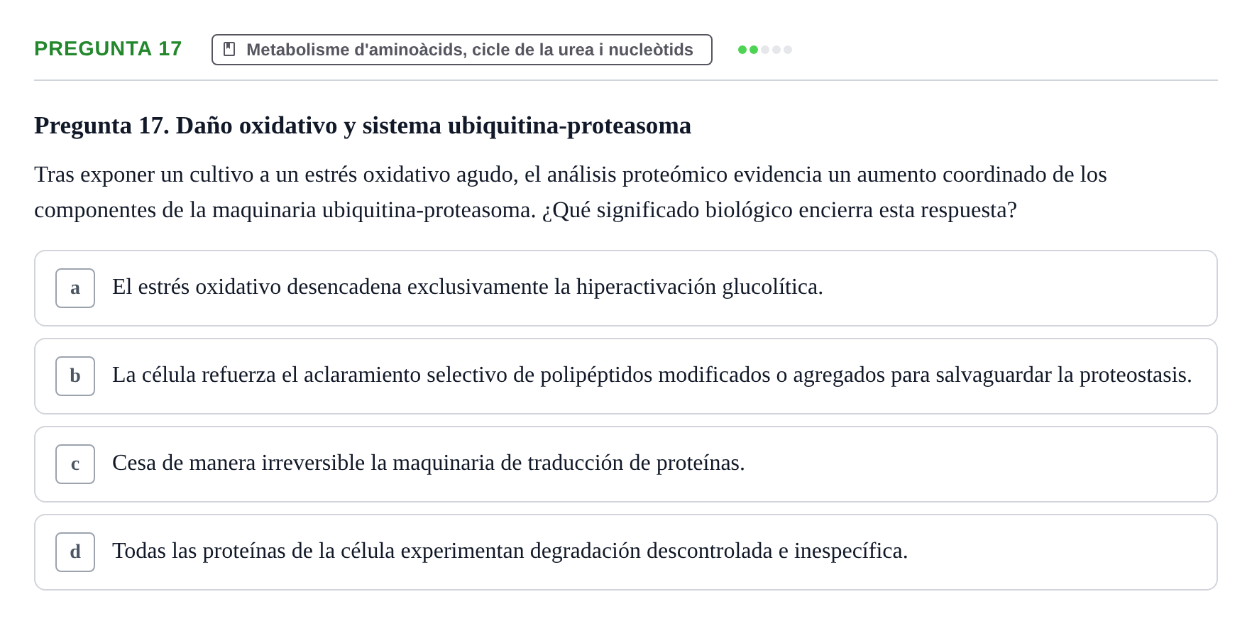 Enunciado: Pregunta 17