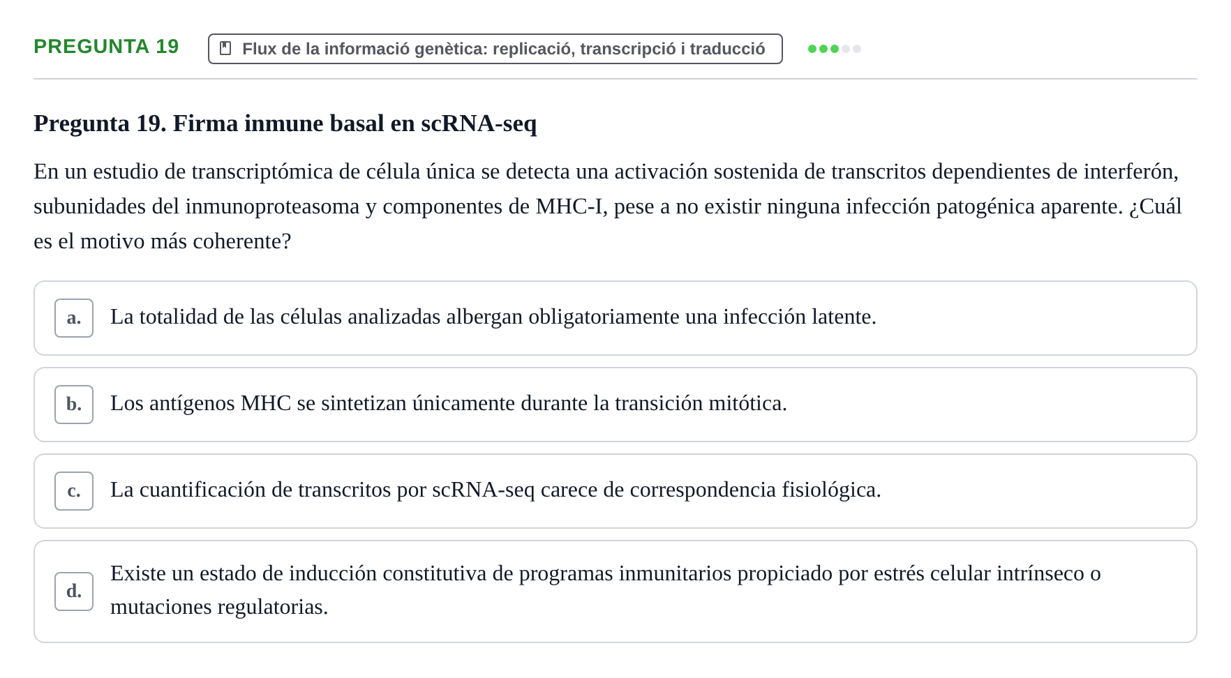 Enunciado: Pregunta 19