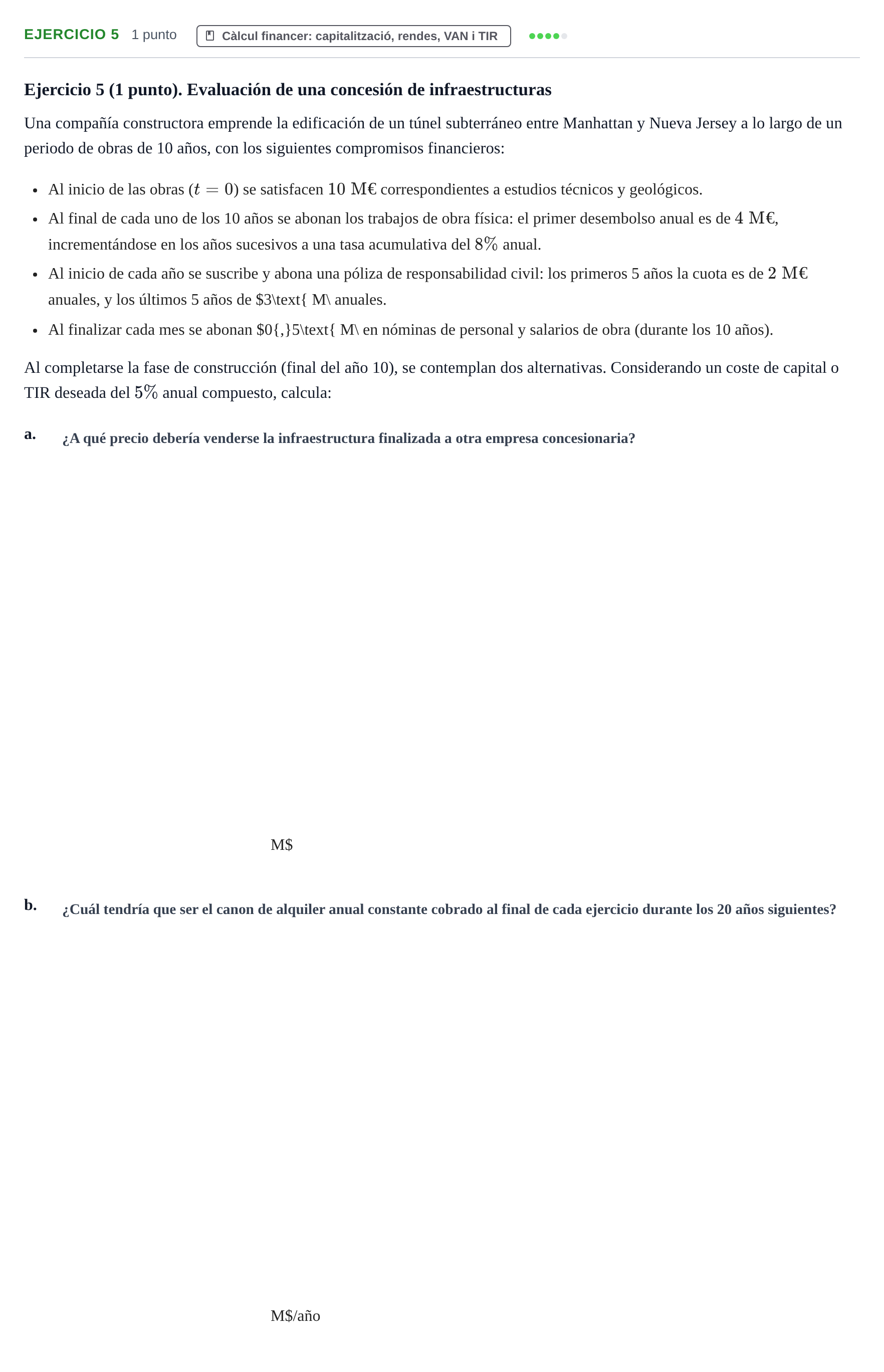 Enunciado: Ejercicio 5 · Organització i Gestió d'Empreses UAB 2018