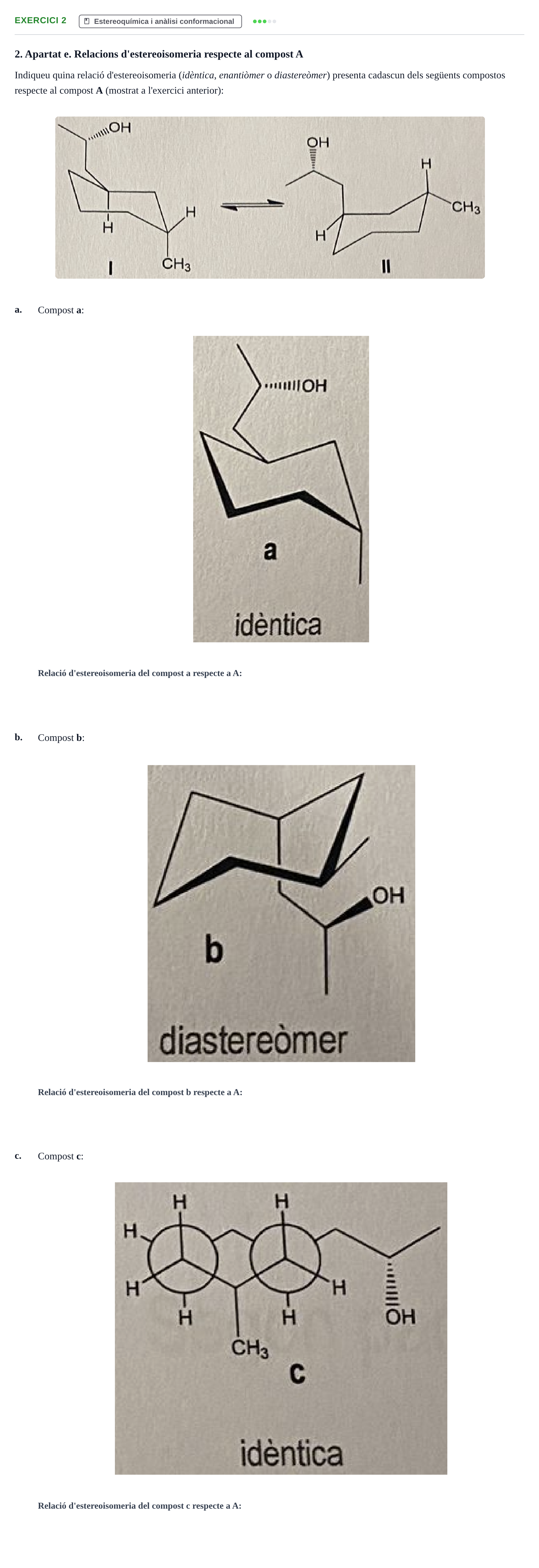Enunciado: Problema 2 · Química General y Orgánica UDL Recull d'exàmens de Química Orgànica: Estereoquímica i Anàlisi Conformacional