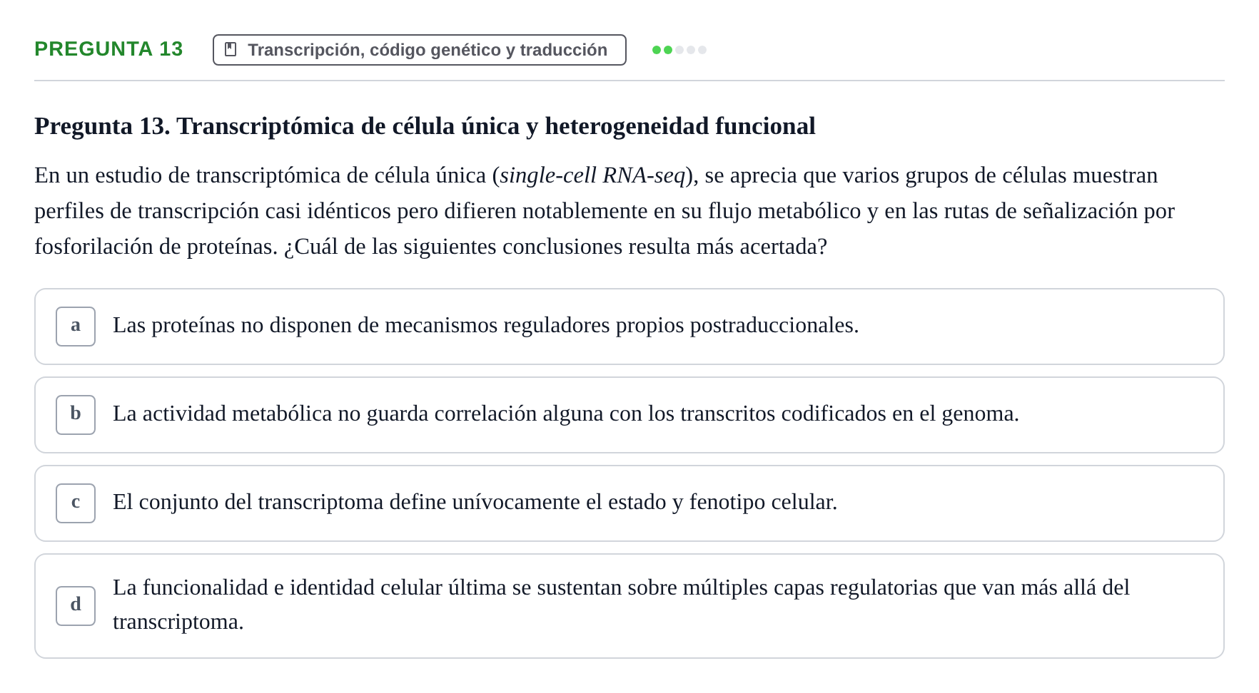 Enunciado: Pregunta 13