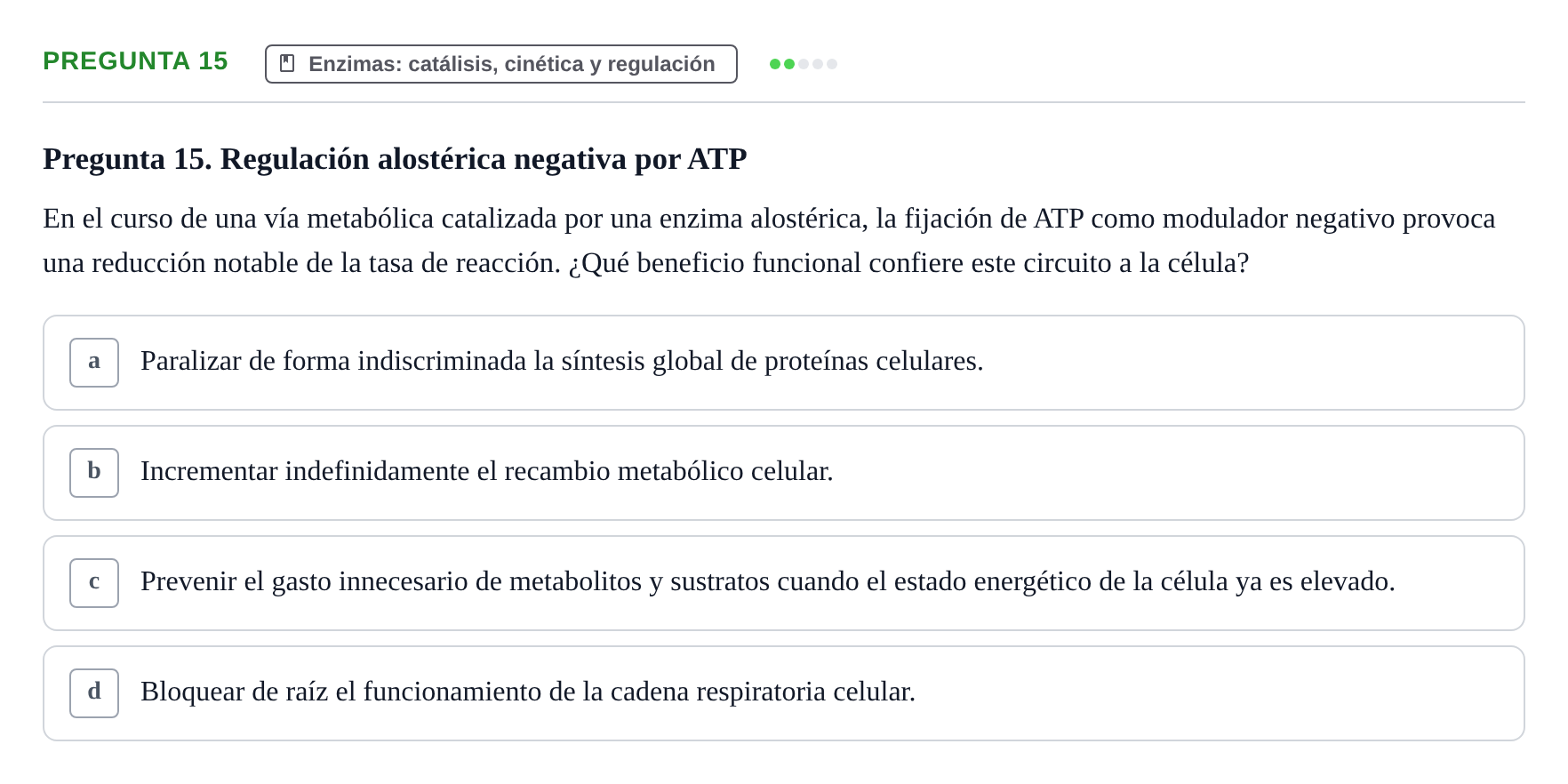 Enunciado: Pregunta 15