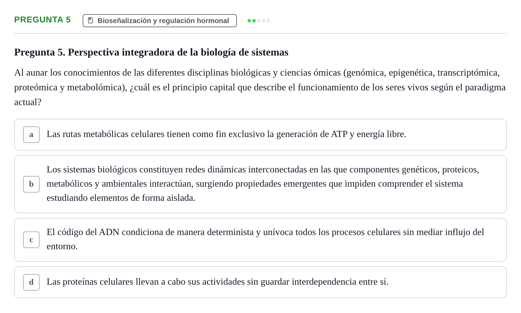 Enunciado: Pregunta 5
