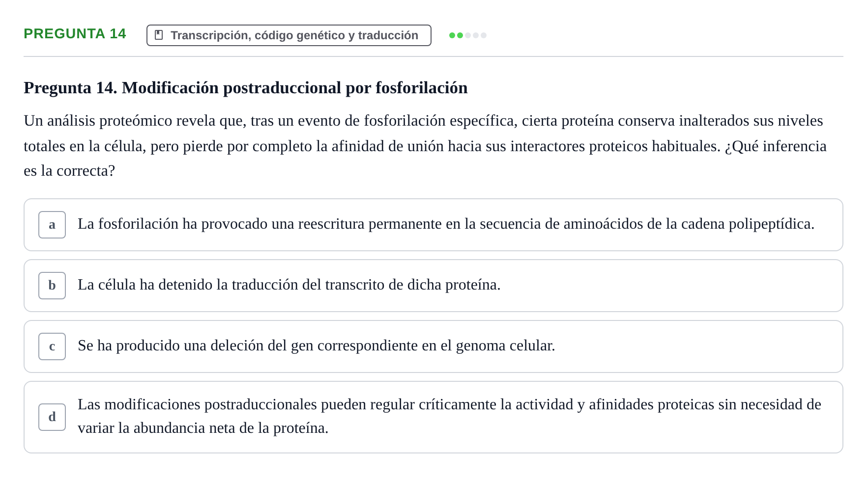 Enunciado: Pregunta 14