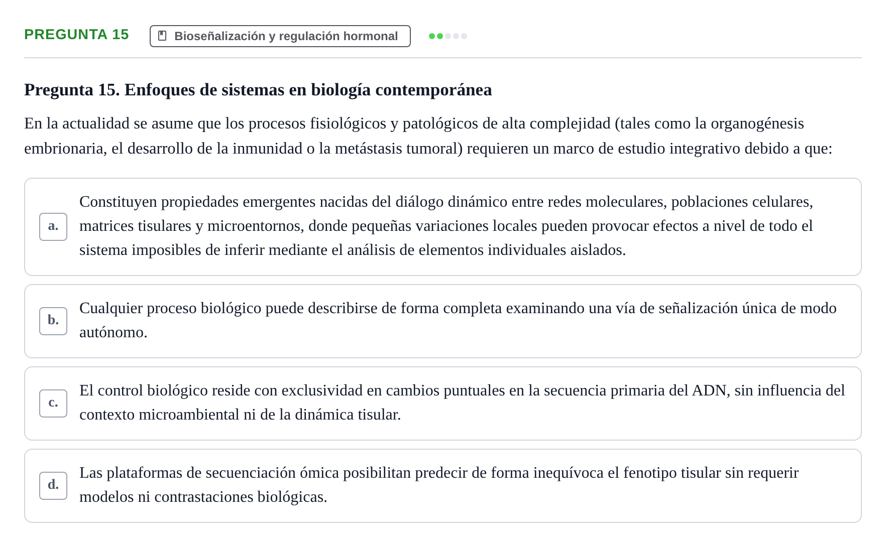 Enunciado: Pregunta 15