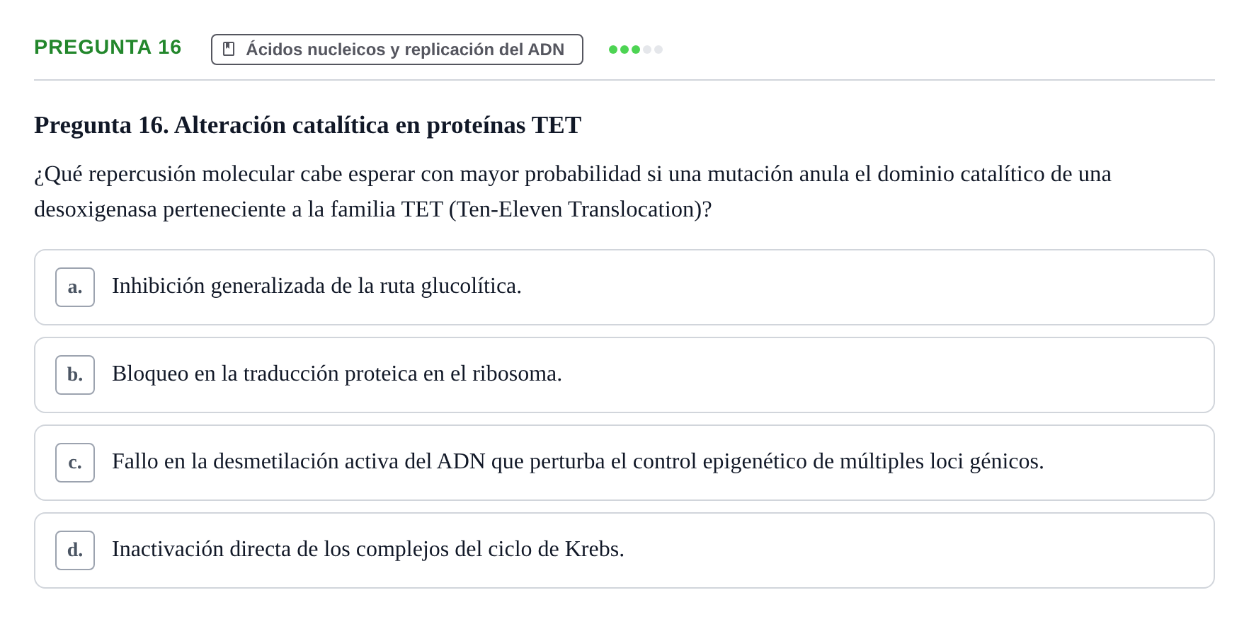 Enunciado: Pregunta 16