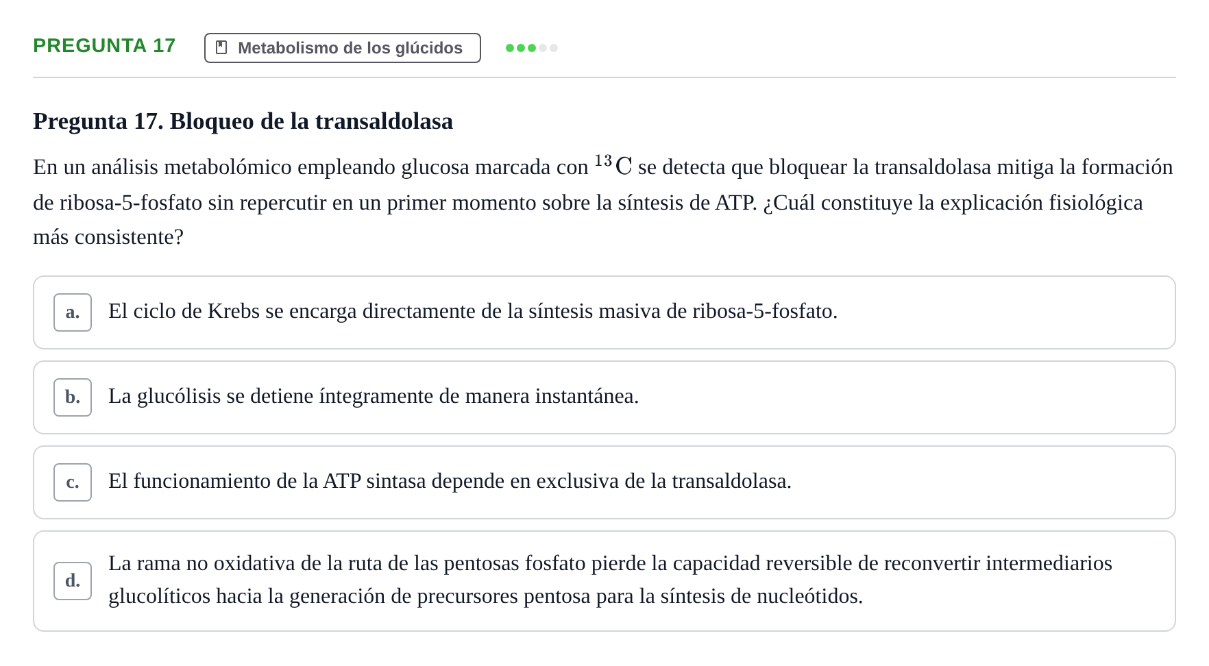 Enunciado: Pregunta 17