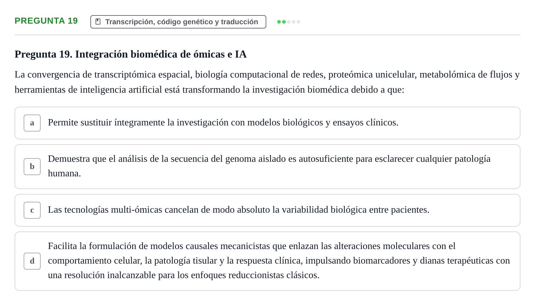 Enunciado: Pregunta 19