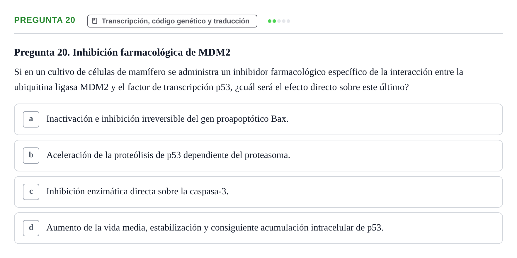 Enunciado: Pregunta 20