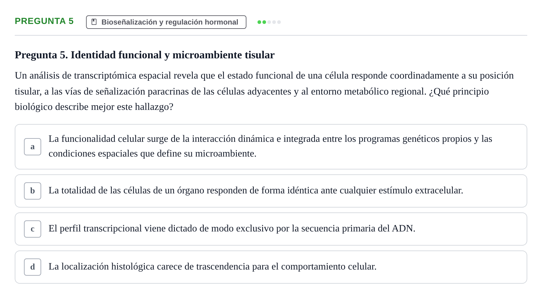Enunciado: Pregunta 5