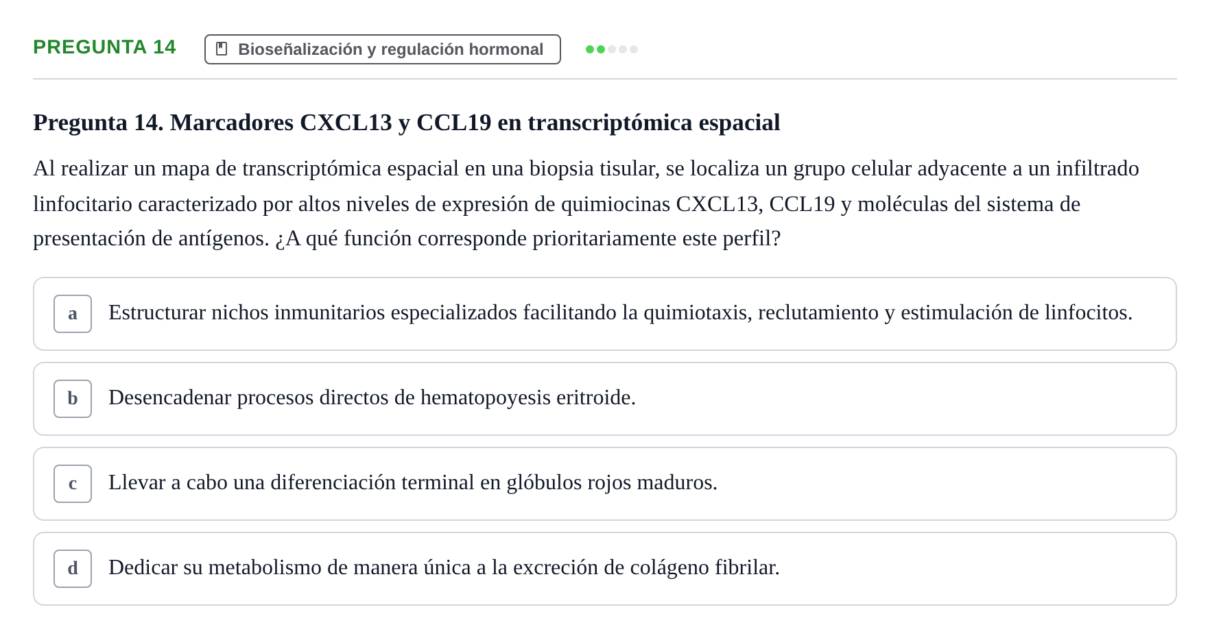 Enunciado: Pregunta 14