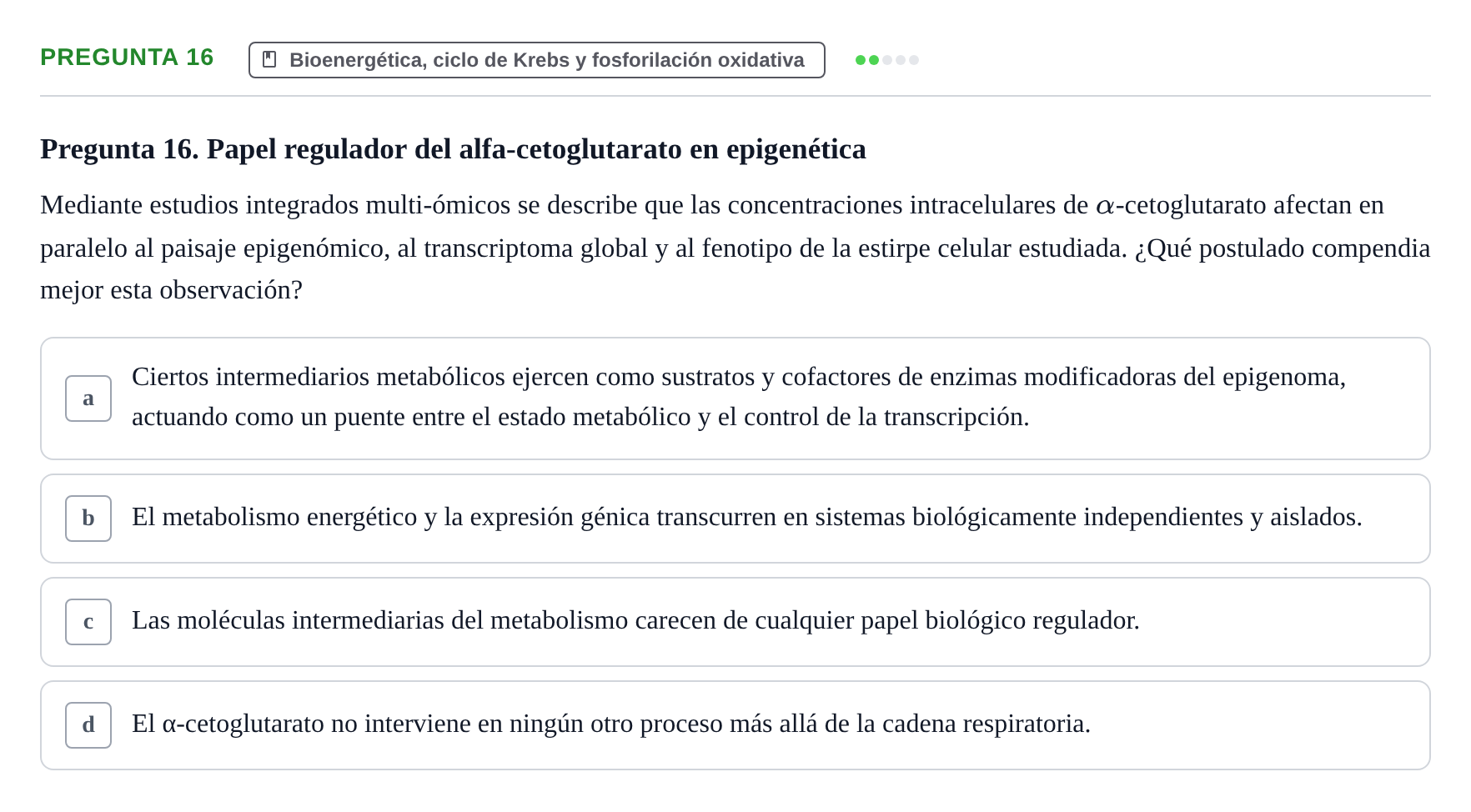 Enunciado: Pregunta 16
