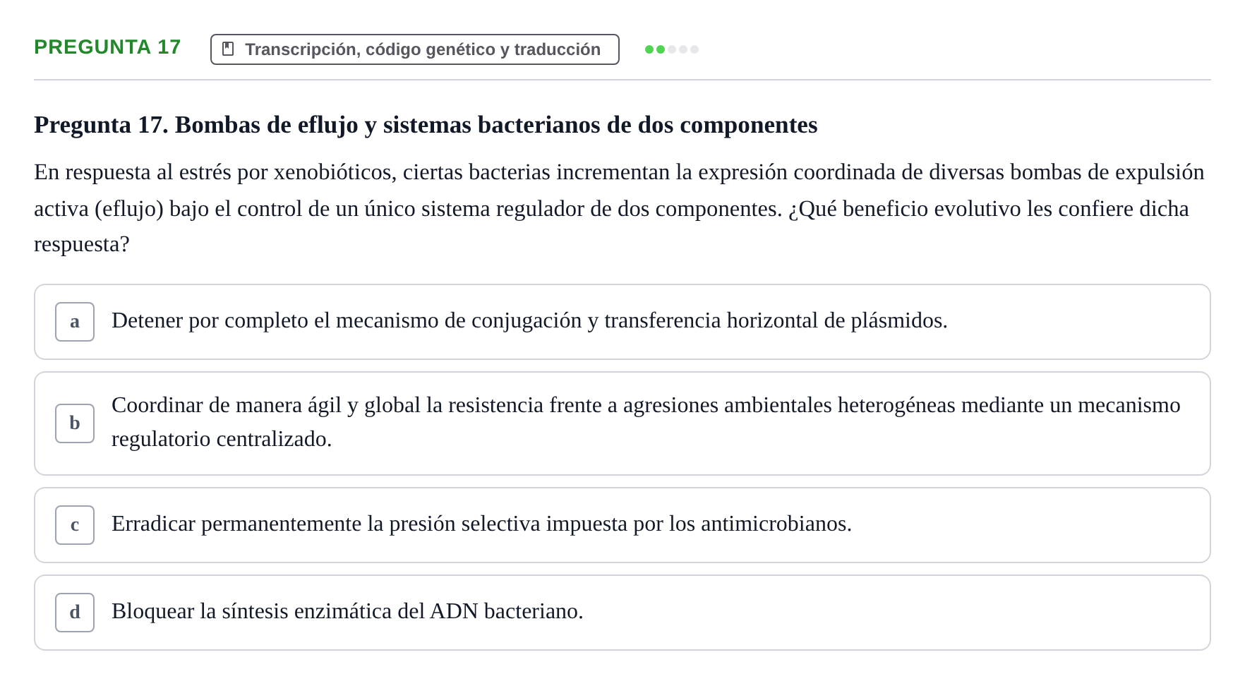 Enunciado: Pregunta 17