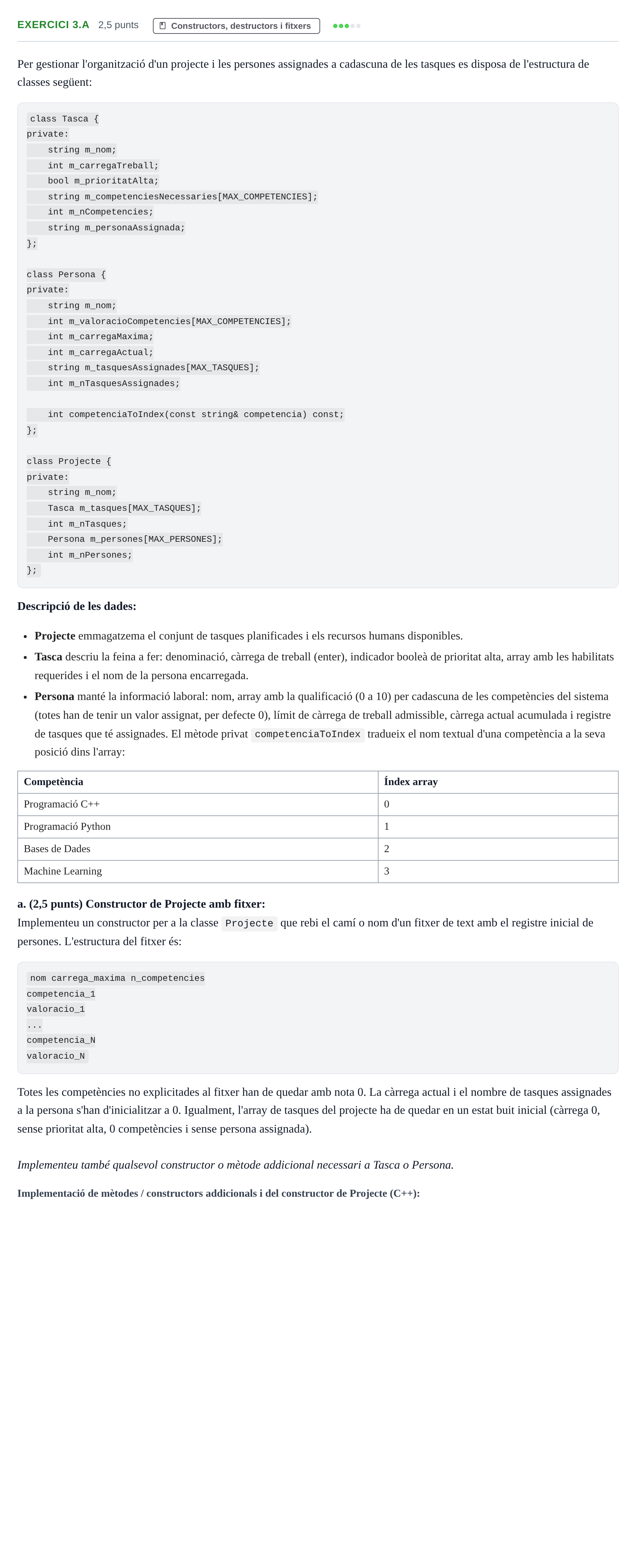 Enunciado: Exercici 3.a - Constructors, destructors i fitxers · Metodologia de la Programació UAB 2024