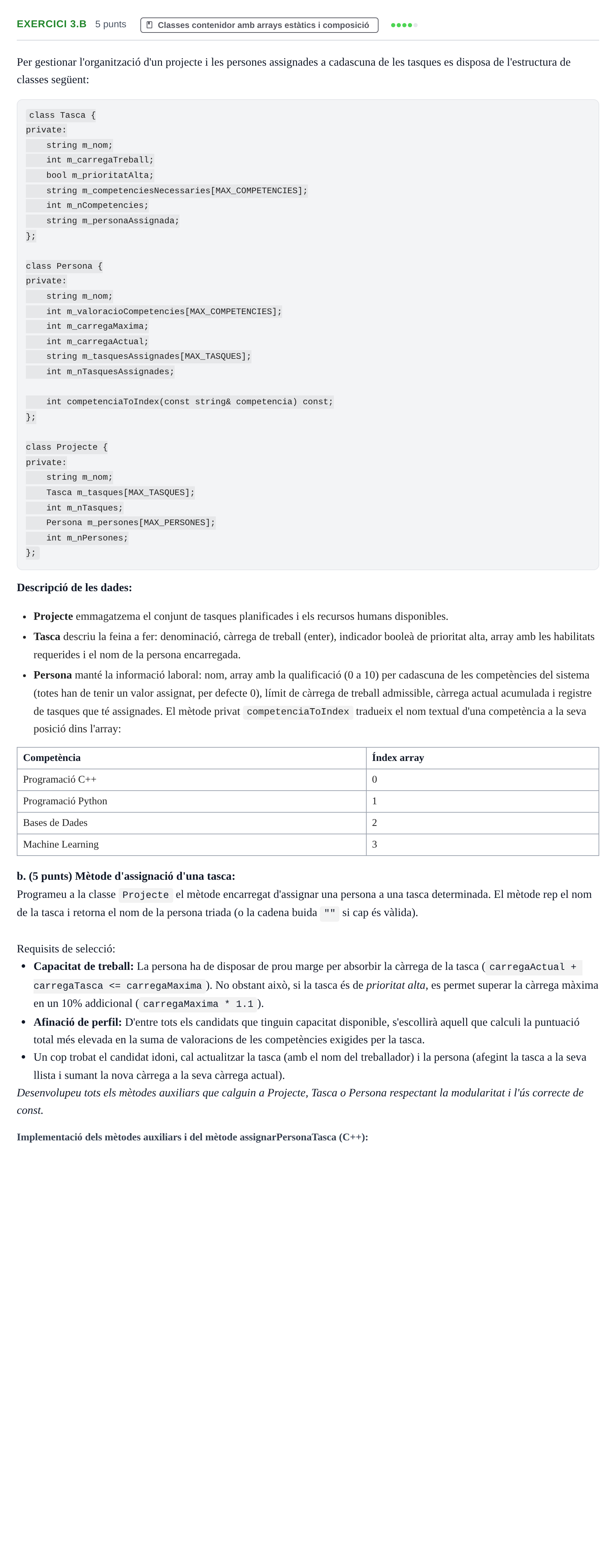 Enunciado: Exercici 3.b - Classes contenidor amb arrays està… · Metodologia de la Programació UAB 2024