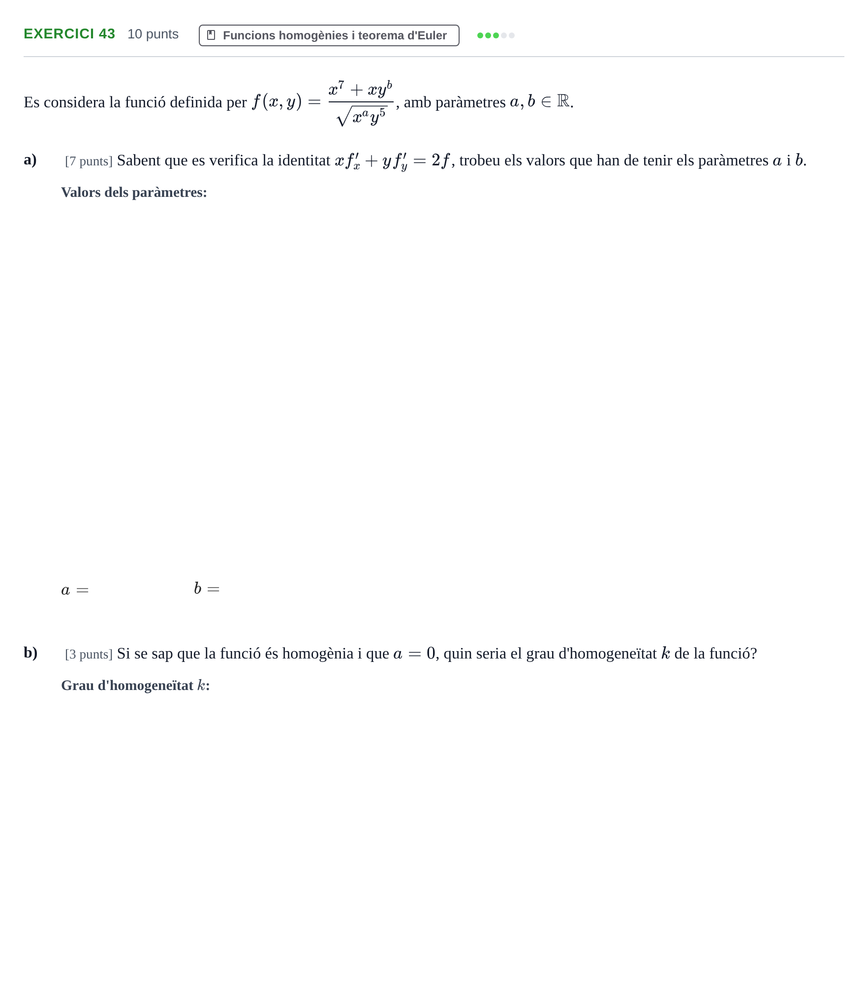 Enunciado: Problema 43 · Matemàtiques Ii UPF 2012