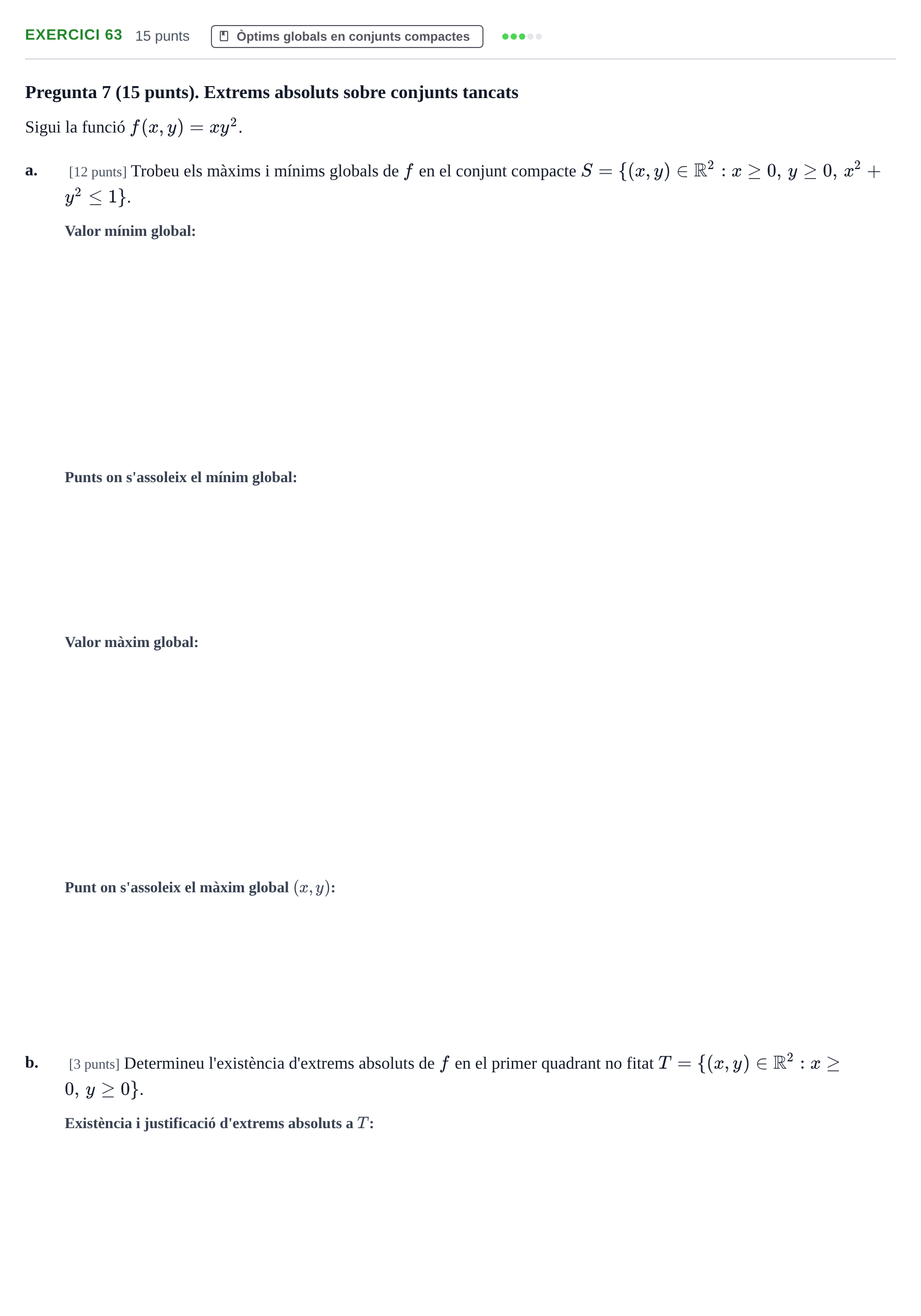 Enunciado: Problema 63 · Matemàtiques Ii UPF 2012