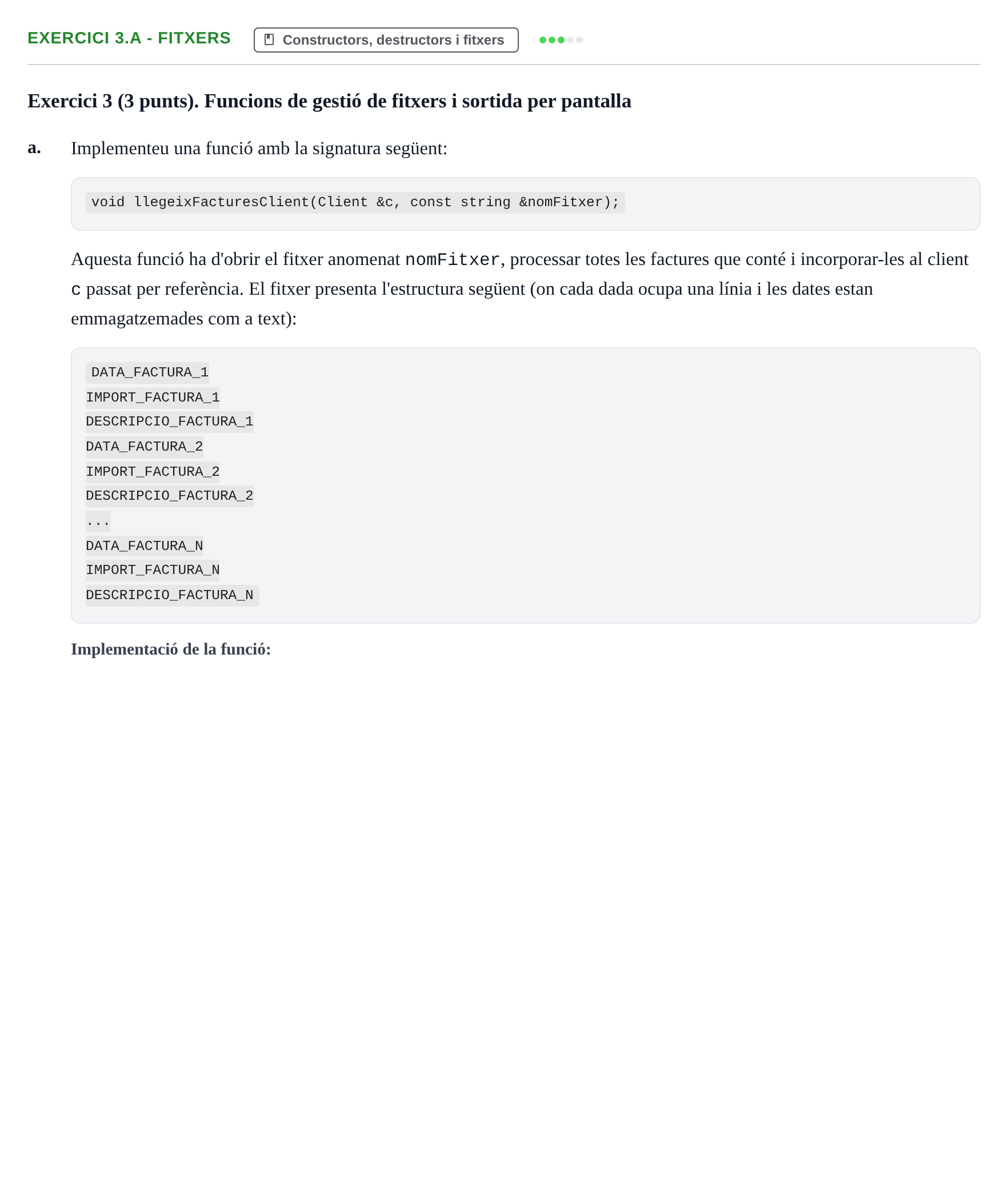 Enunciado: Exercici 3.a - Fitxers · Metodologia de la Programació UAB 2017