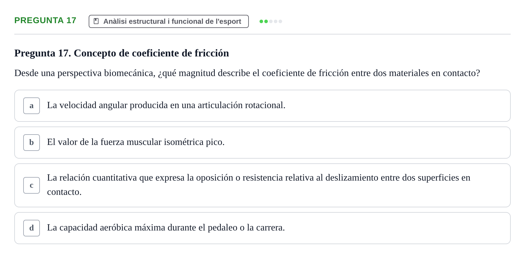 Enunciado: Pregunta 17