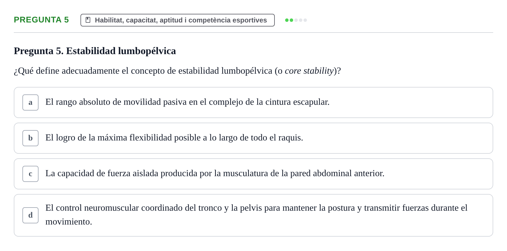 Enunciado: Pregunta 5