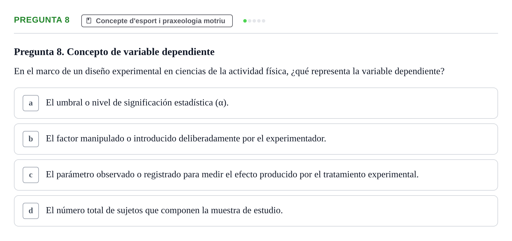 Enunciado: Pregunta 8