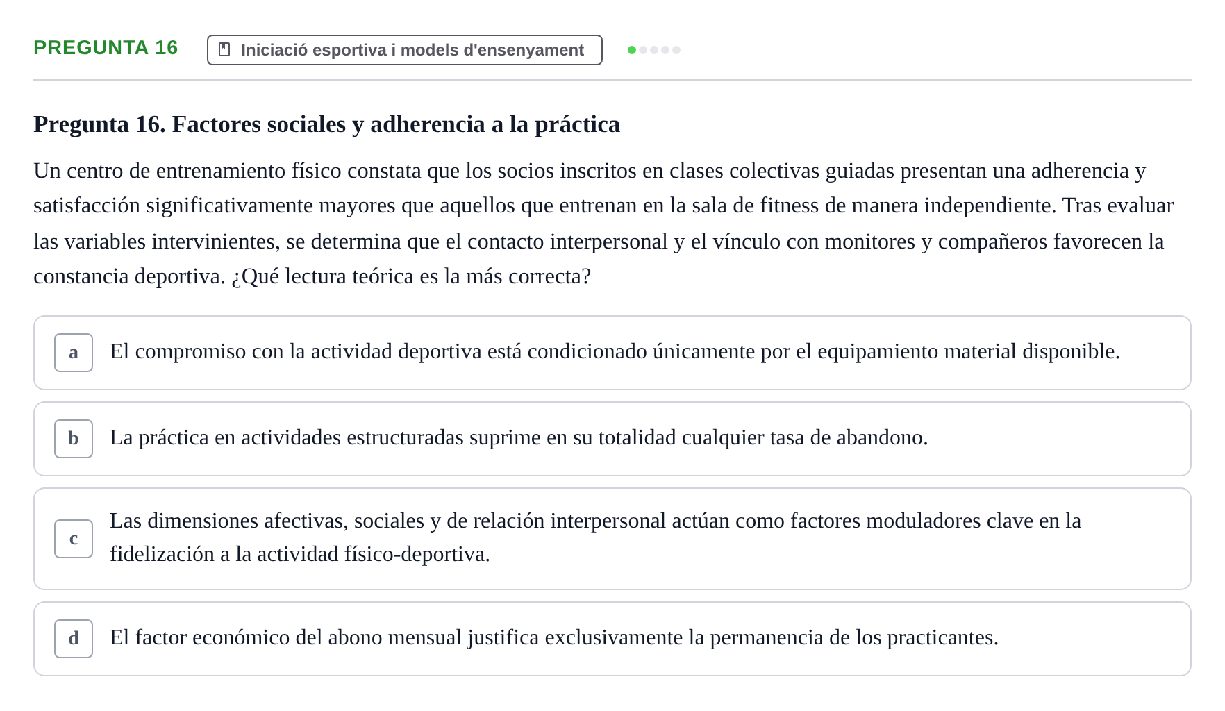 Enunciado: Pregunta 16