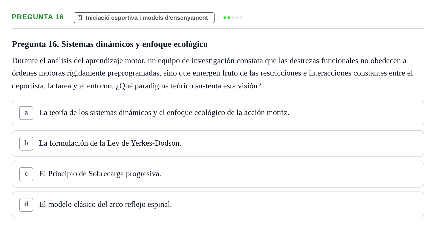 Enunciado: Pregunta 16