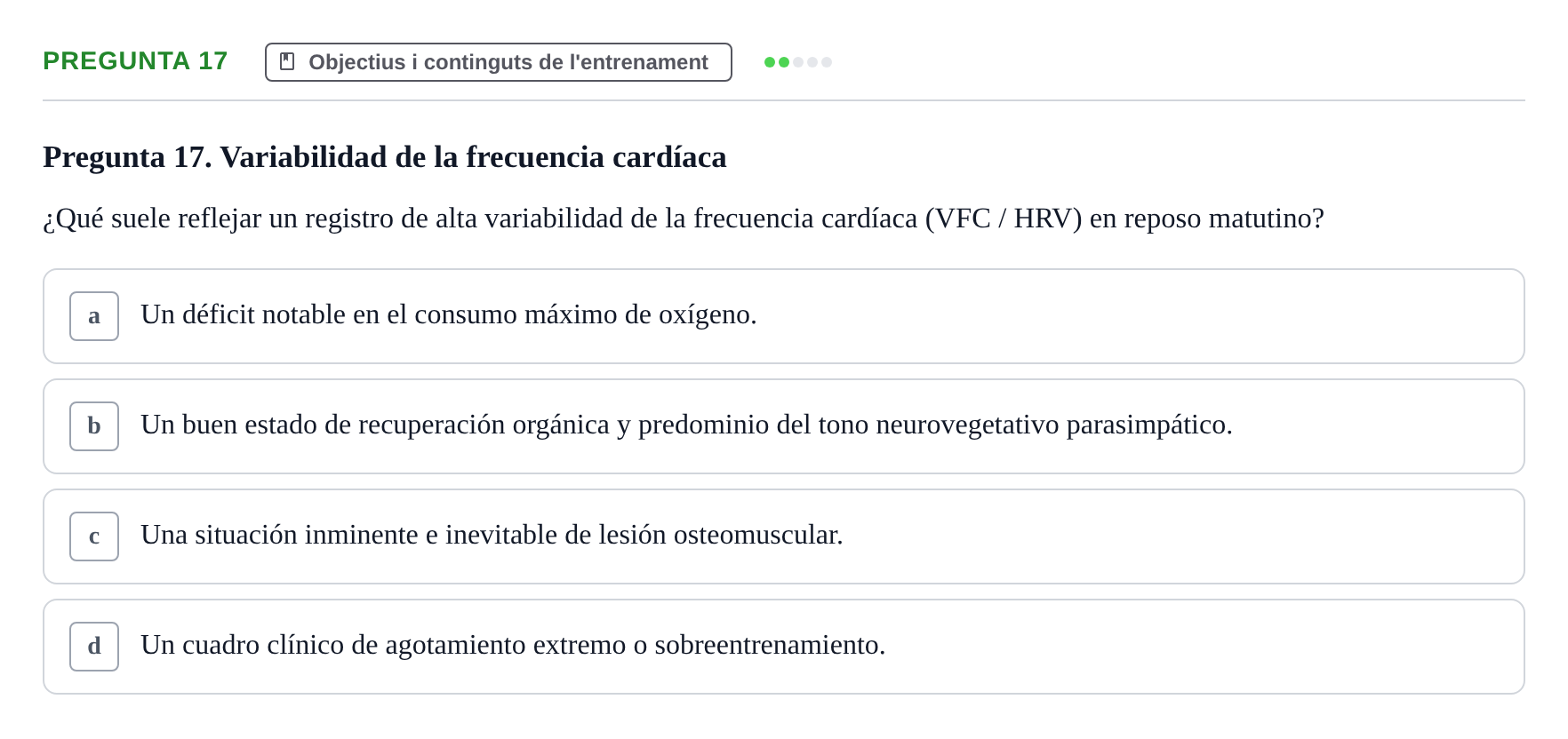 Enunciado: Pregunta 17