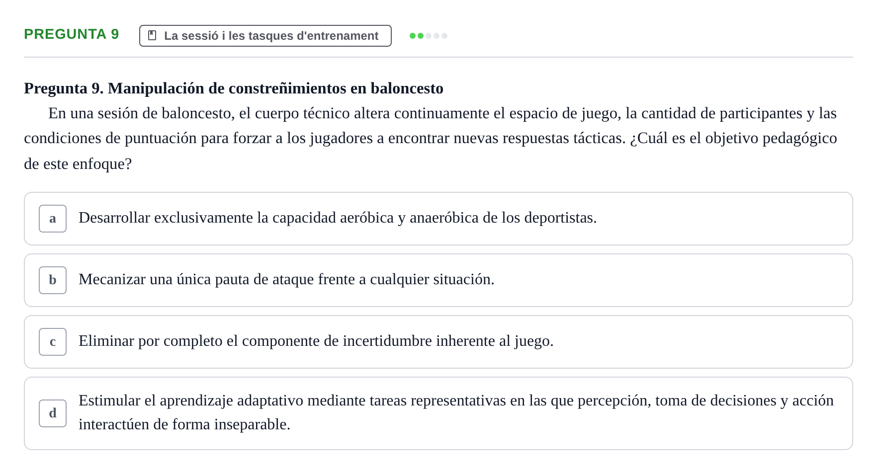 Enunciado: Pregunta 9