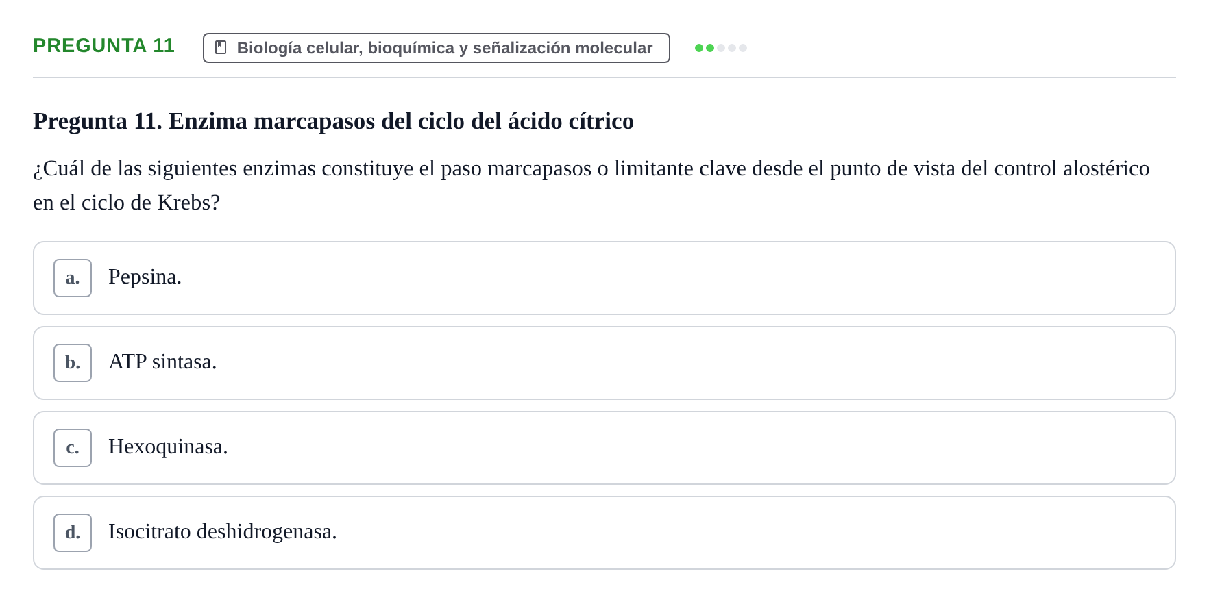 Enunciado: Pregunta 11