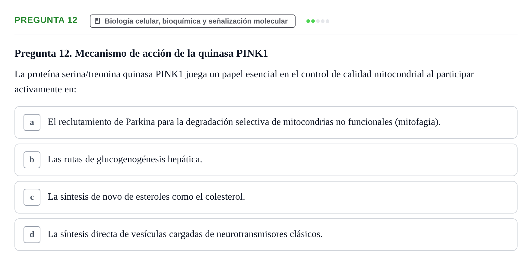 Enunciado: Pregunta 12