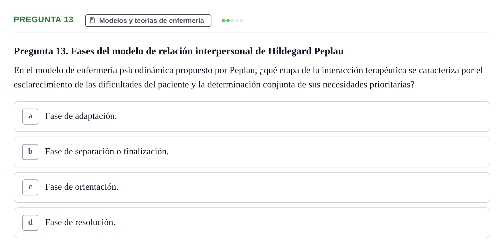 Enunciado: Pregunta 13
