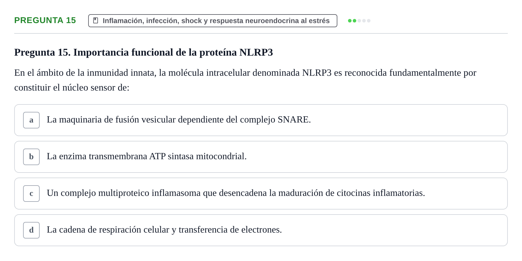 Enunciado: Pregunta 15