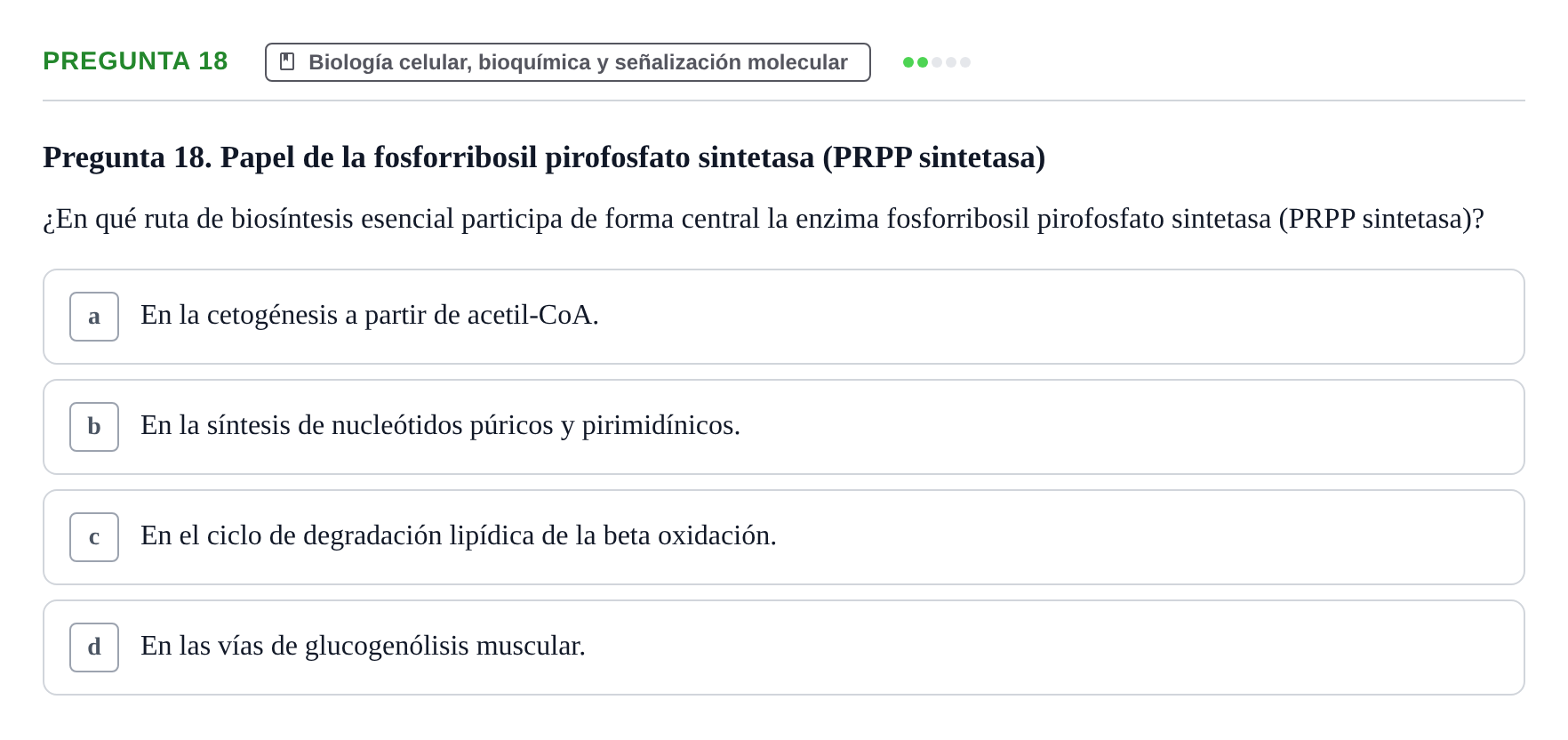 Enunciado: Pregunta 18