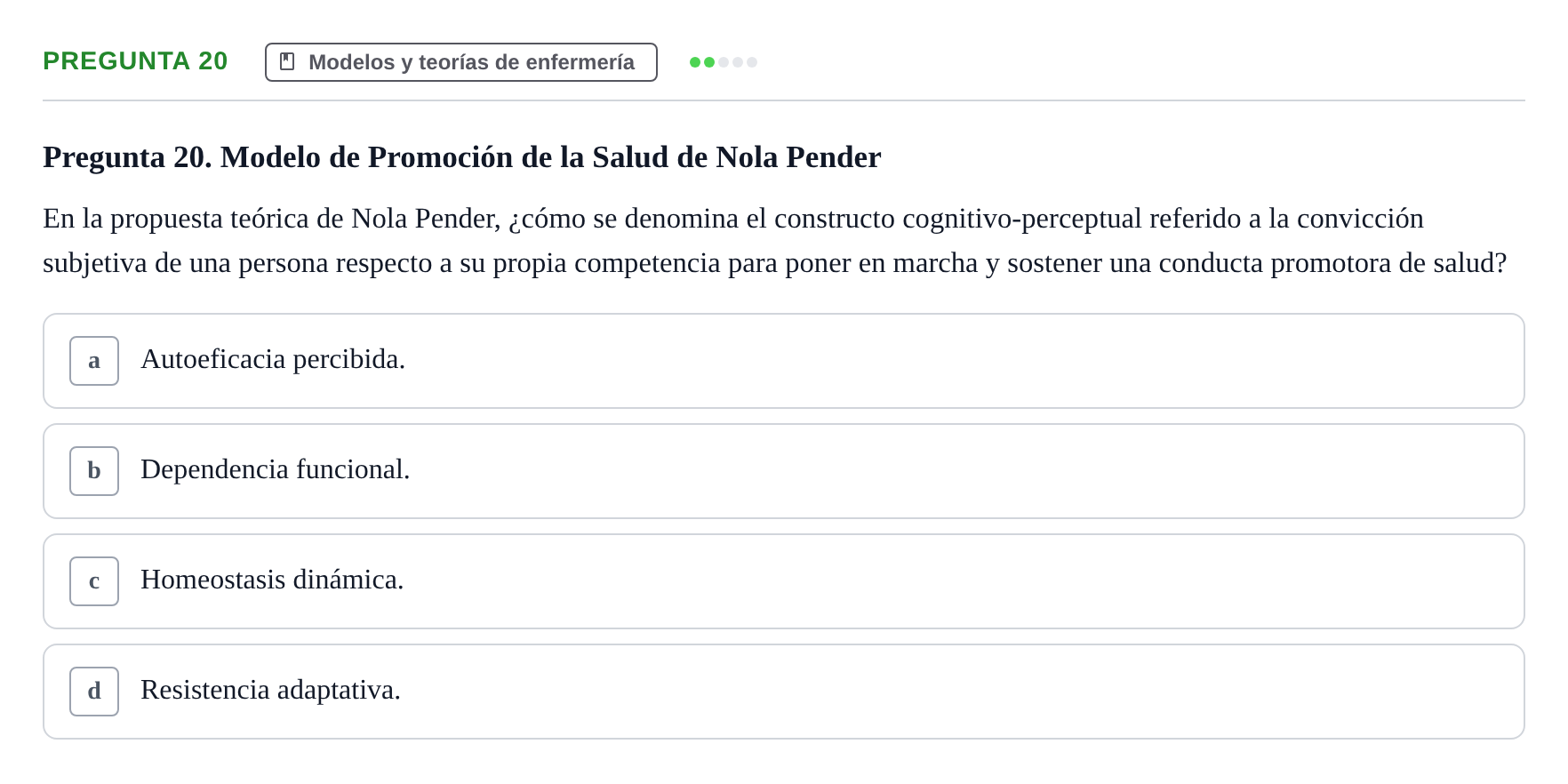 Enunciado: Pregunta 20