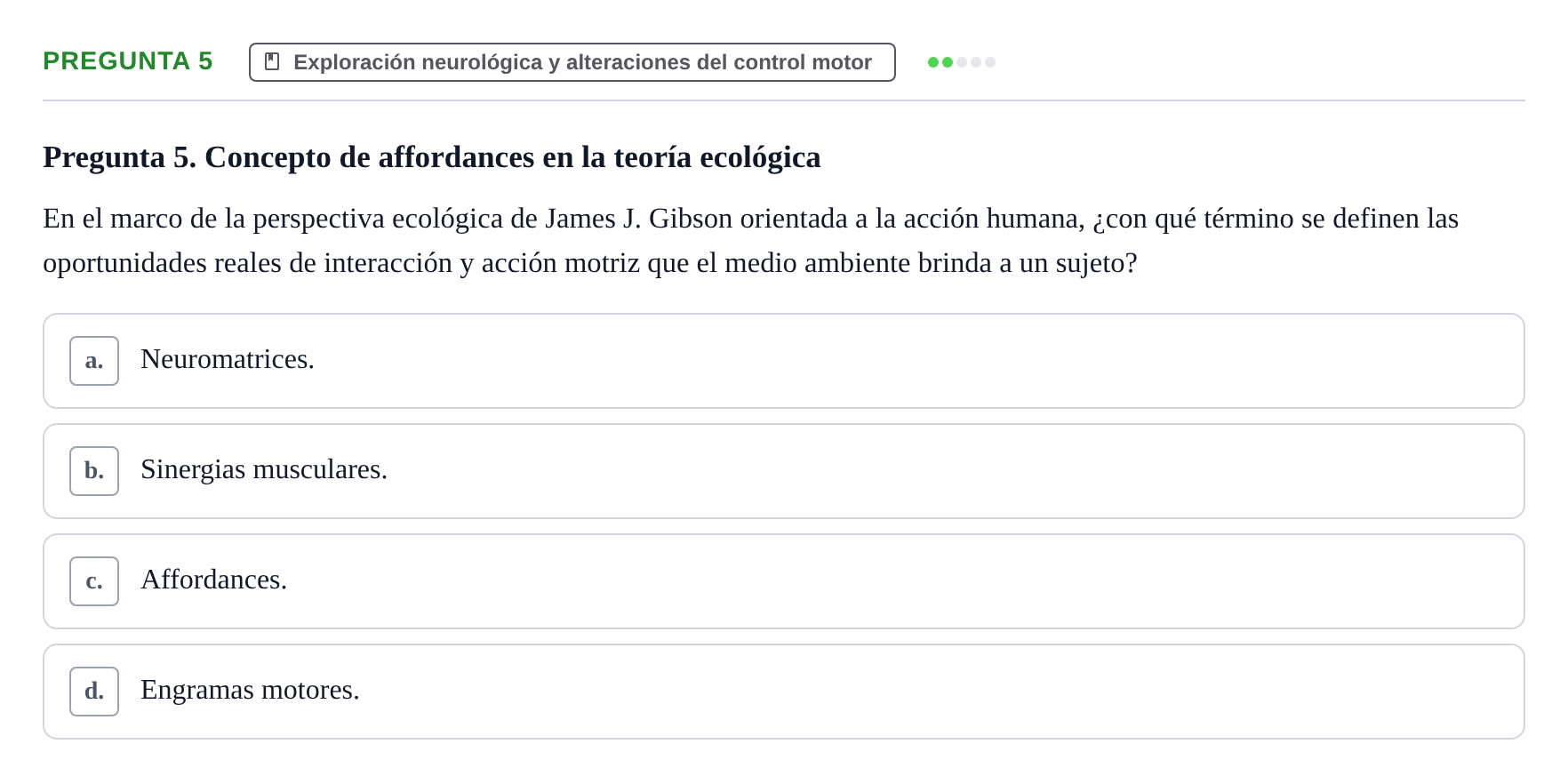 Enunciado: Pregunta 5