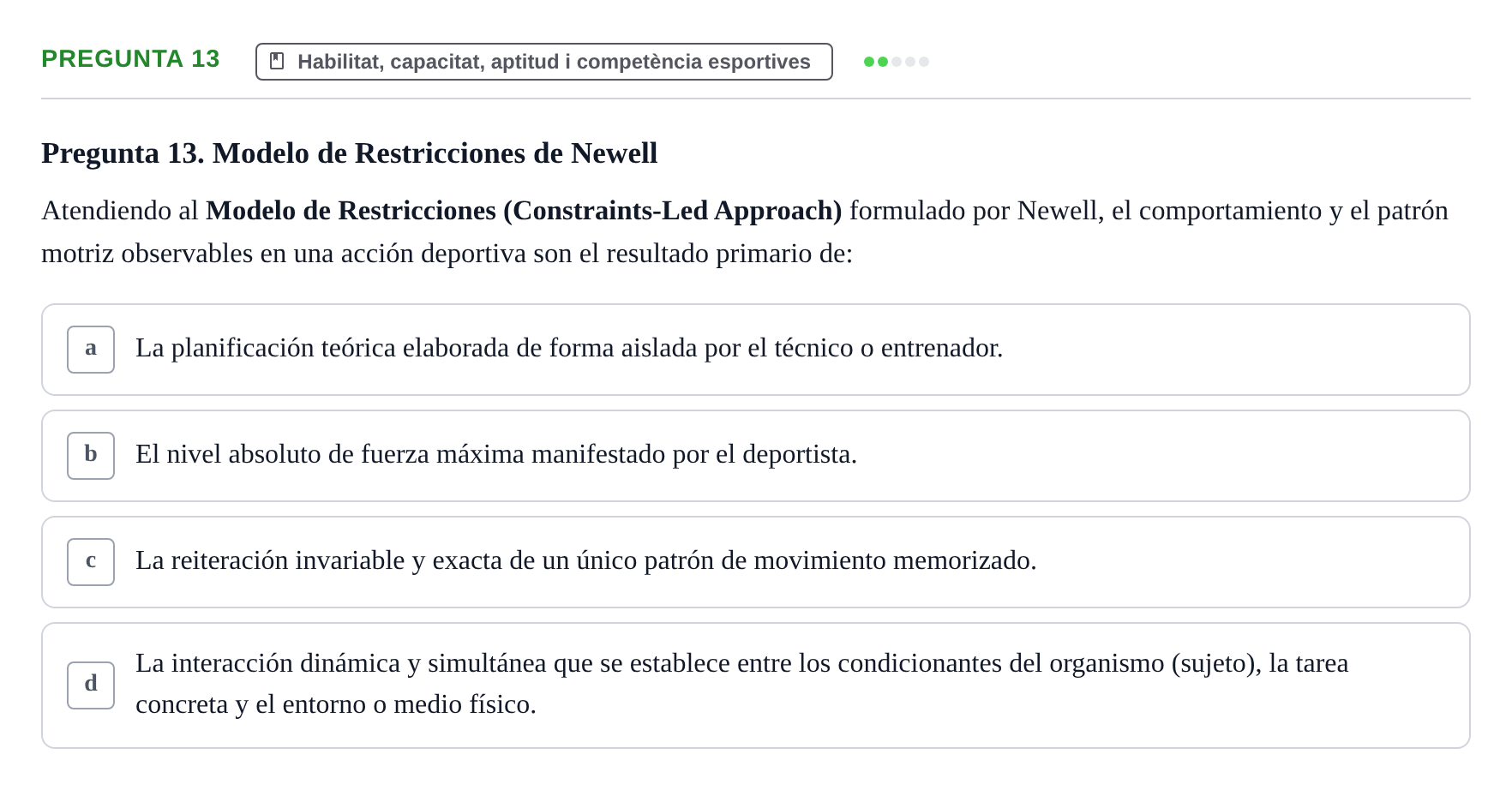 Enunciado: Pregunta 13