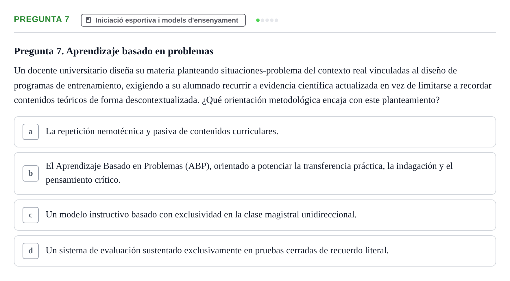 Enunciado: Pregunta 7